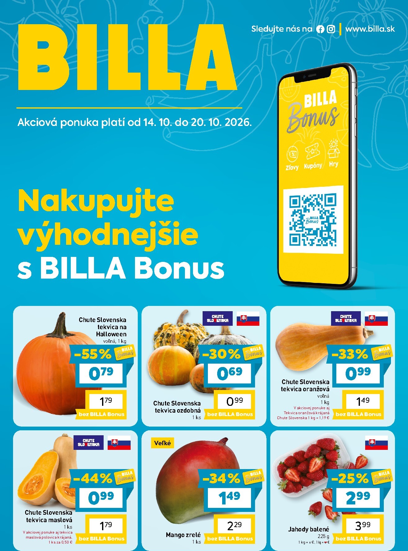 Nový Billa - Bonus leták leták od stredy, 14.10.2026 do utorka, 20.10.2026