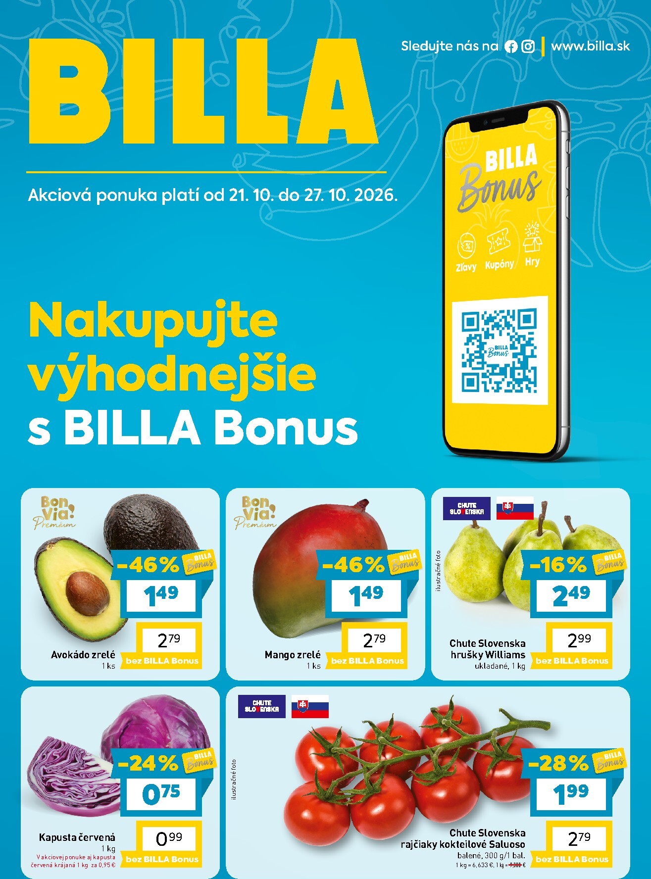 Nový Billa - Bonus leták leták od stredy, 21.10.2026 do utorka, 27.10.2026