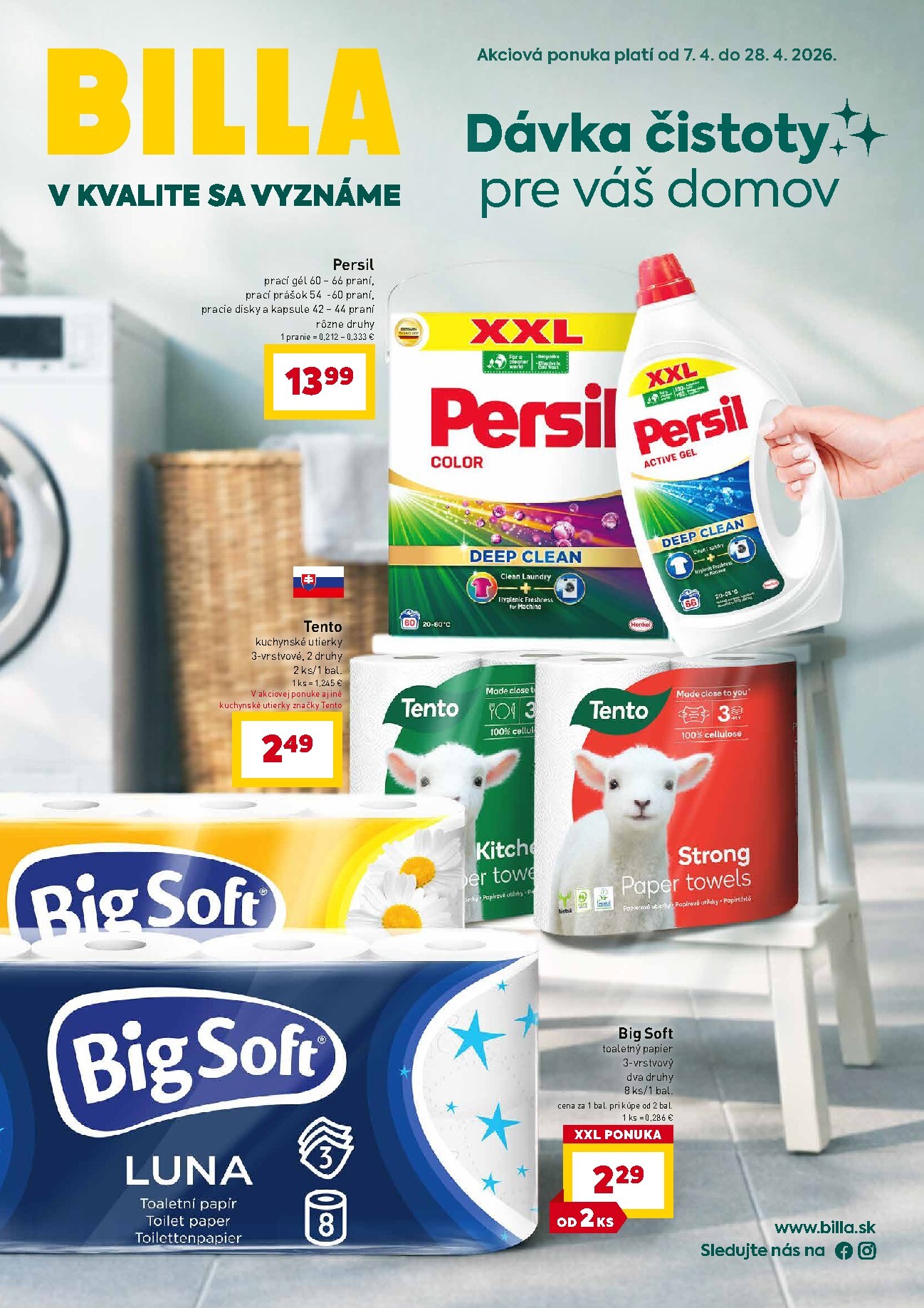Aktuálny leták Billa - Upratovanie platný od utorka, 07.04.2026 do utorka, 28.04.2026