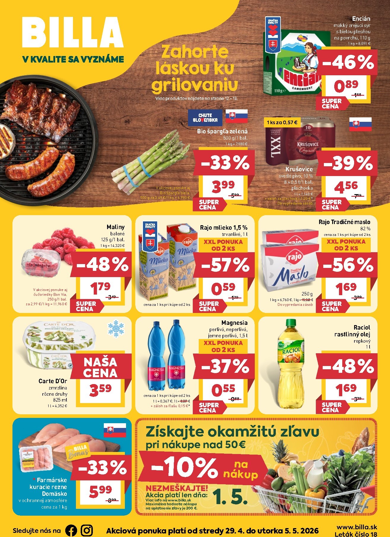 Nový leták Billa od stredy, 29.04.2026 do utorka, 05.05.2026