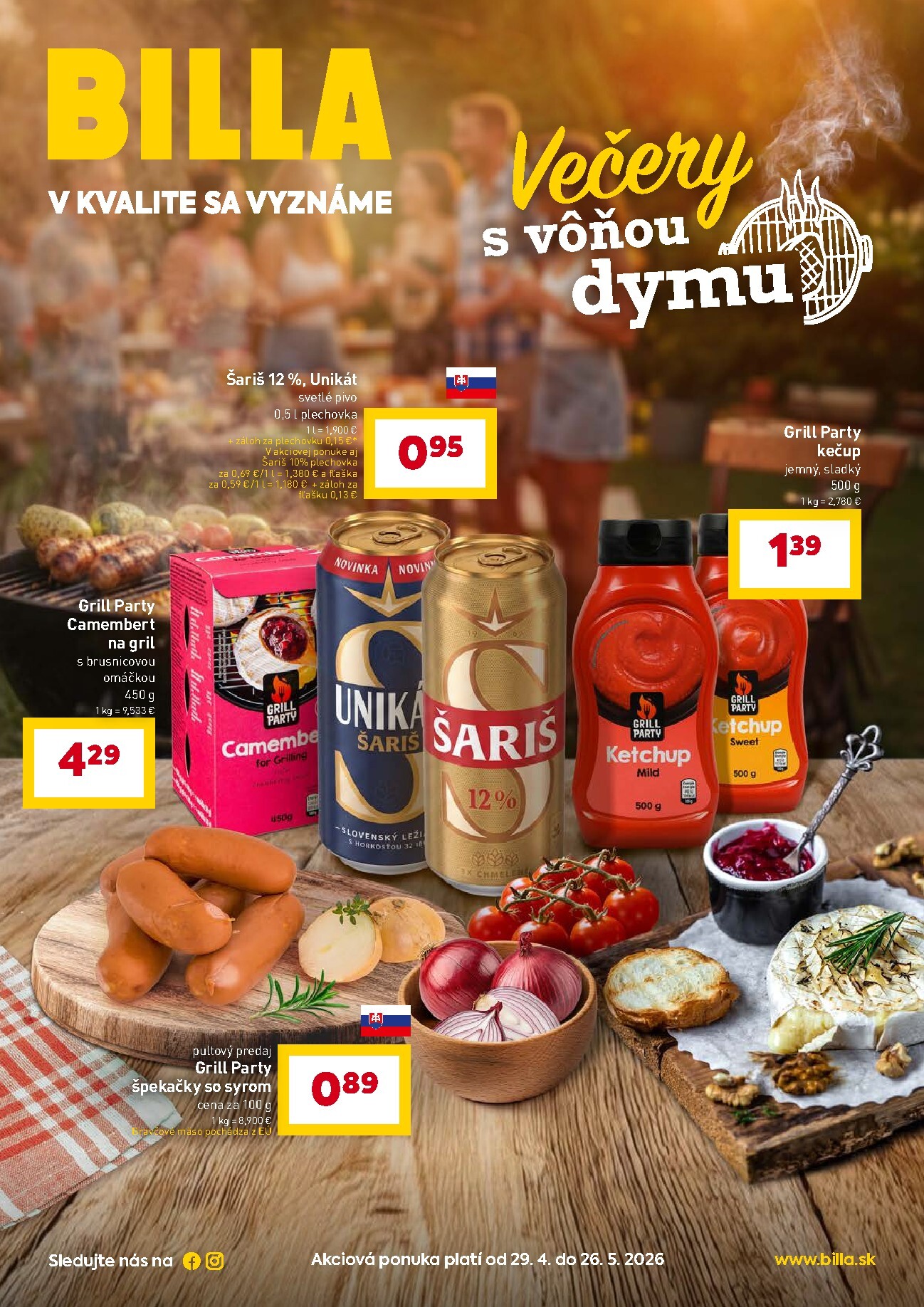 Aktuálny leták Billa - Grilovanie od stredy, 29.04.2026 do utorka, 26.05.2026