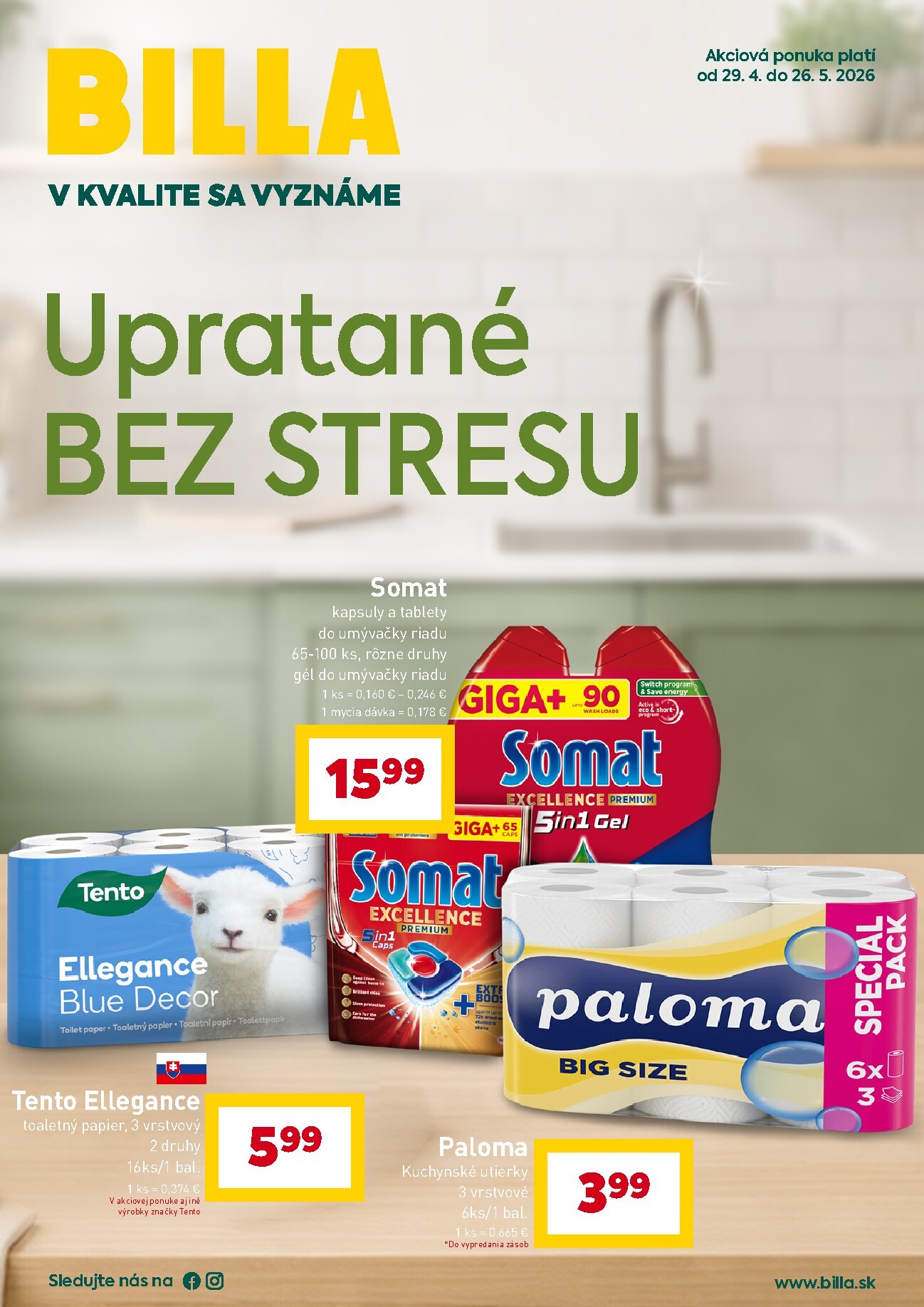 Aktuálny leták Billa - Upratovanie od stredy, 29.04.2026 do utorka, 26.05.2026