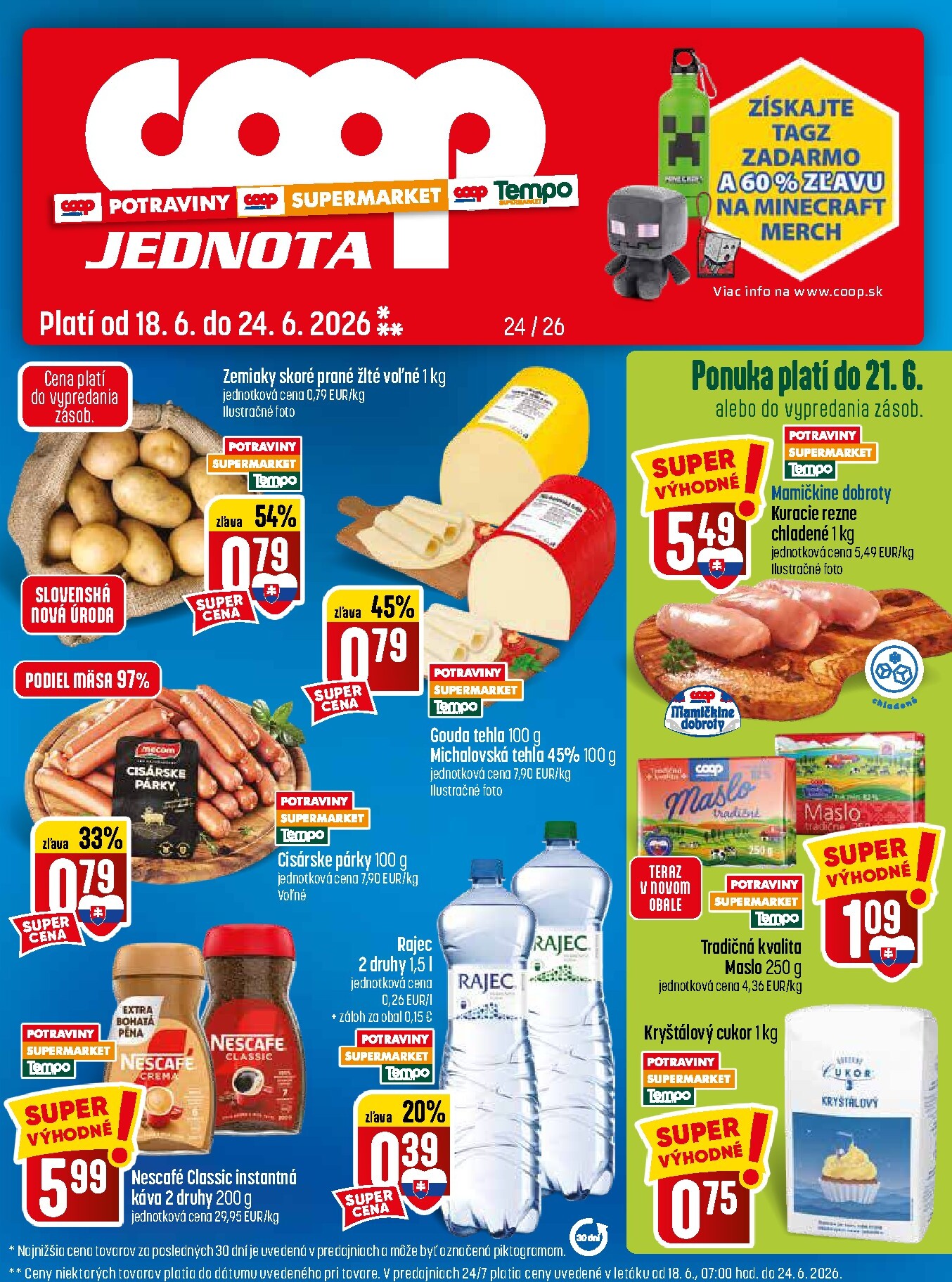 Nový COOP Jednota - Tempo leták od štvrtka, 18.06.2026 do stredy, 24.06.2026
