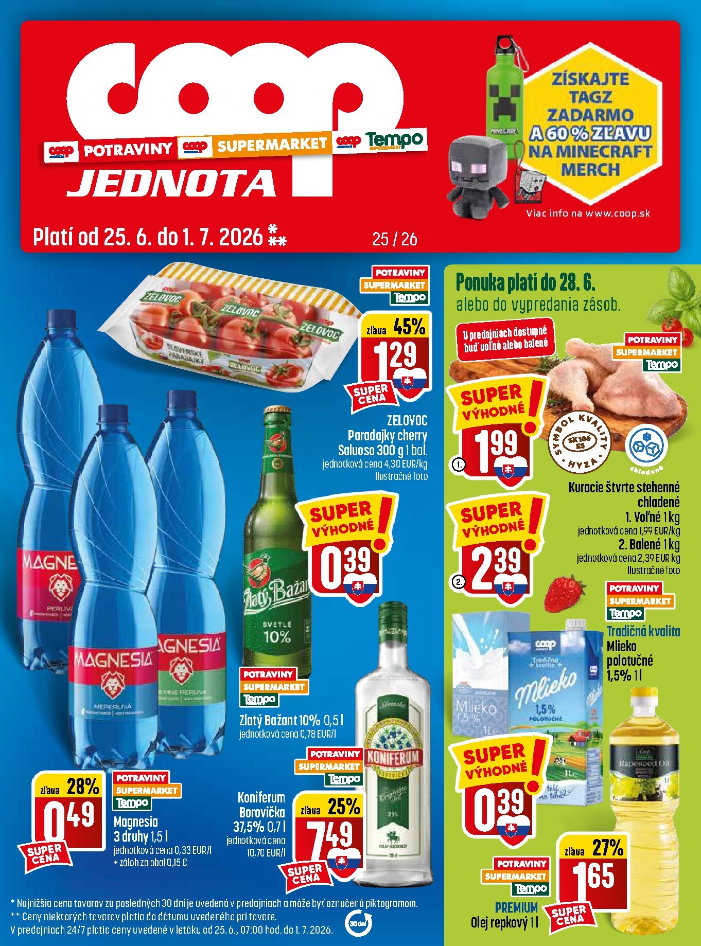 Nový COOP Jednota - Tempo leták od štvrtka, 25.06.2026 do stredy, 01.07.2026