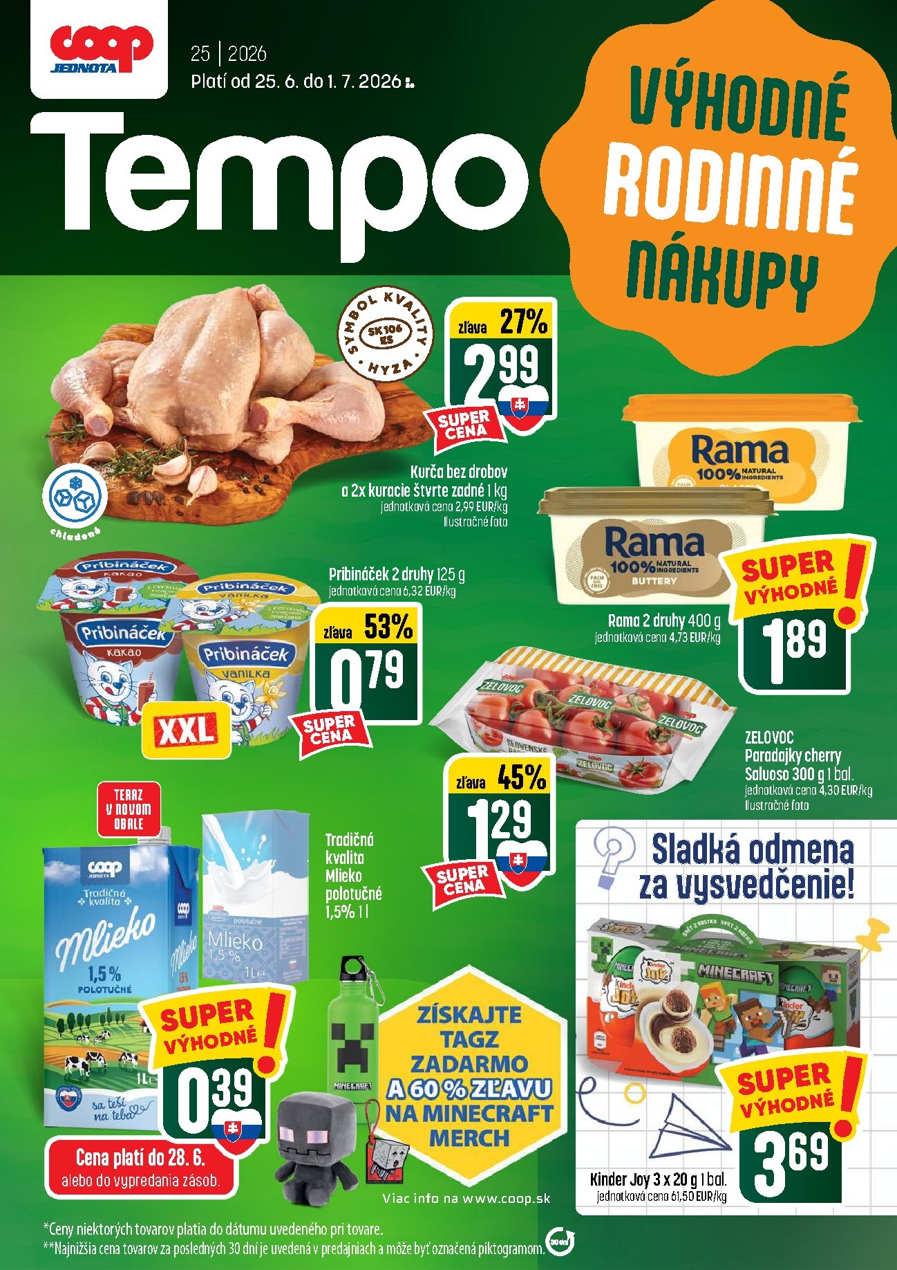 Aktuálny COOP Jednota - Tempo leták od štvrtka, 25.06.2026 do stredy, 01.07.2026
