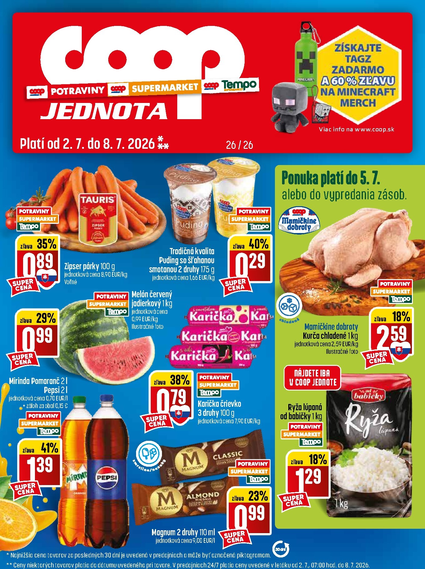 Nový COOP Jednota leták od štvrtka, 02.07.2026 do stredy, 08.07.2026