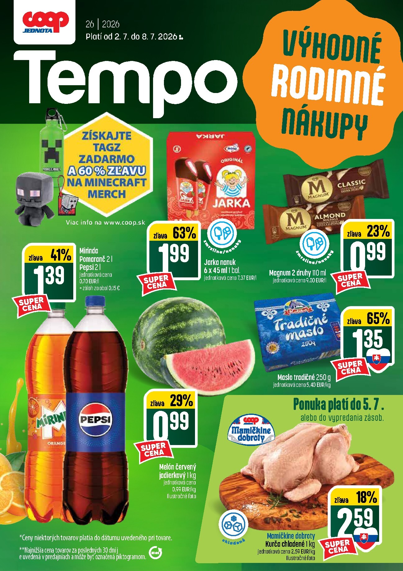 Nový COOP Jednota - Tempo leták od štvrtka, 02.07.2026 do stredy, 08.07.2026