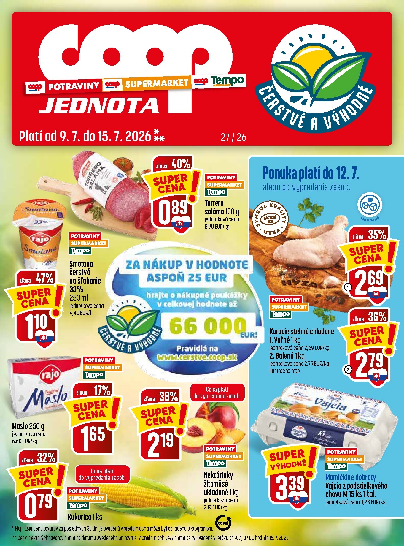Nový COOP Jednota leták od štvrtka, 09.07.2026 do stredy, 15.07.2026