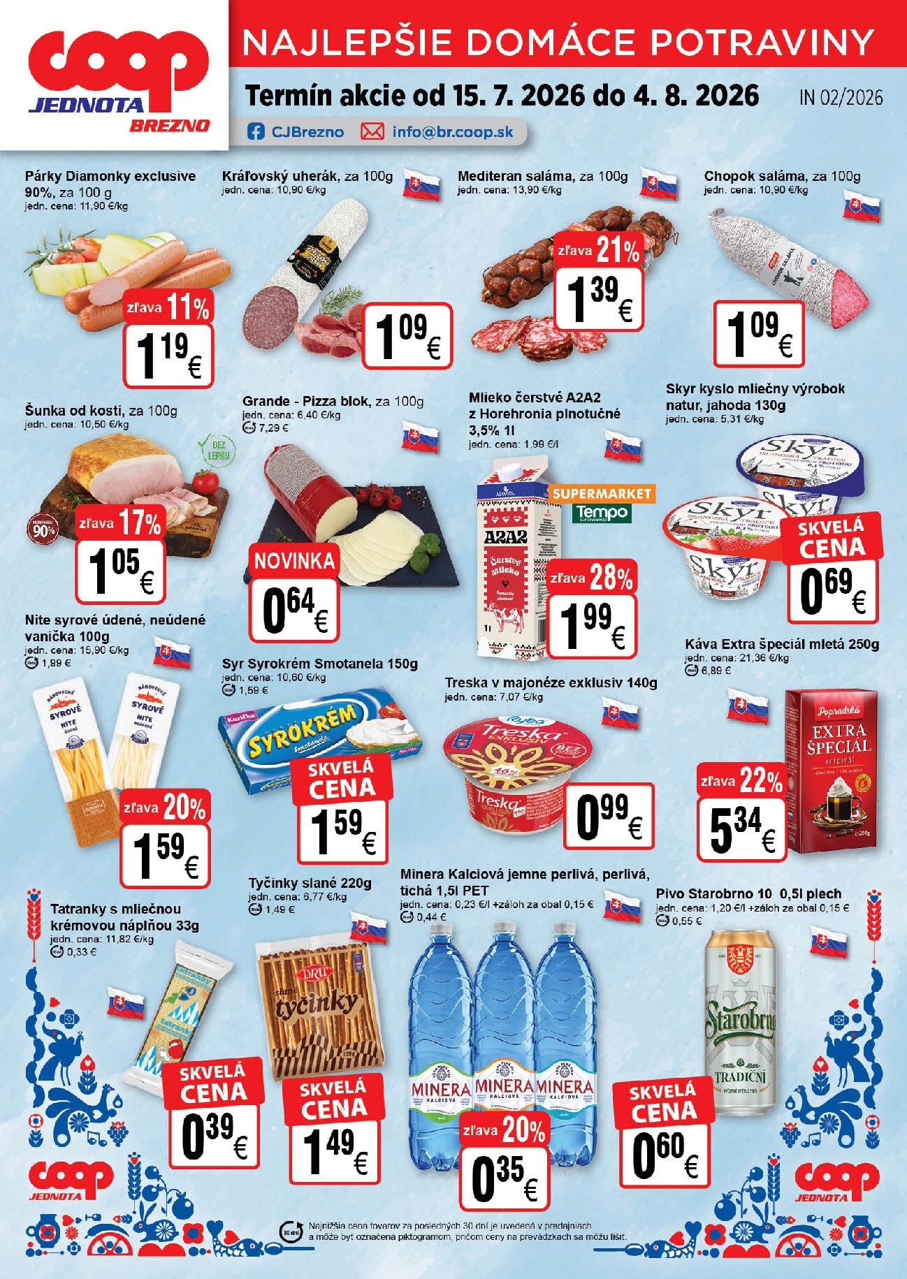 Aktuálny COOP Jednota Brezno leták od stredy, 15.07.2026 do utorka, 04.08.2026