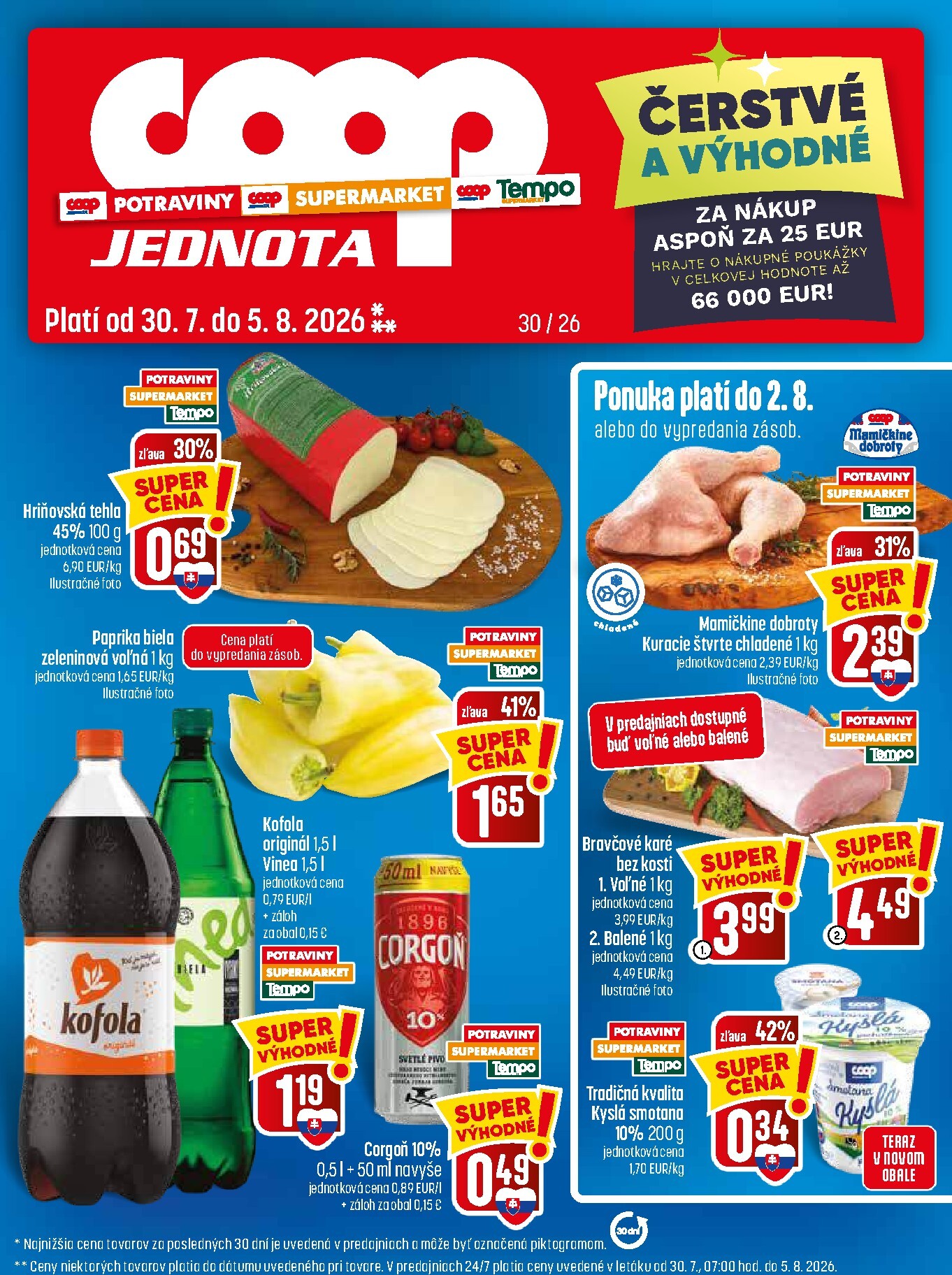Nový COOP Jednota leták od štvrtka, 30.07.2026 do stredy, 05.08.2026