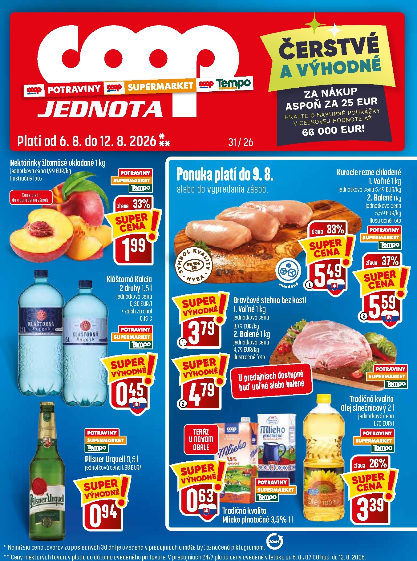 Nový COOP Jednota leták od štvrtka, 06.08.2026 do stredy, 12.08.2026