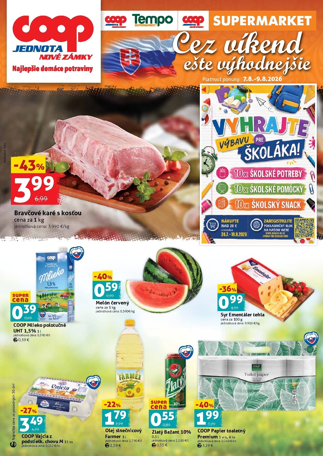 Nový COOP Jednota - Nové Zámky leták od piatku, 07.08.2026 do nedele, 09.08.2026