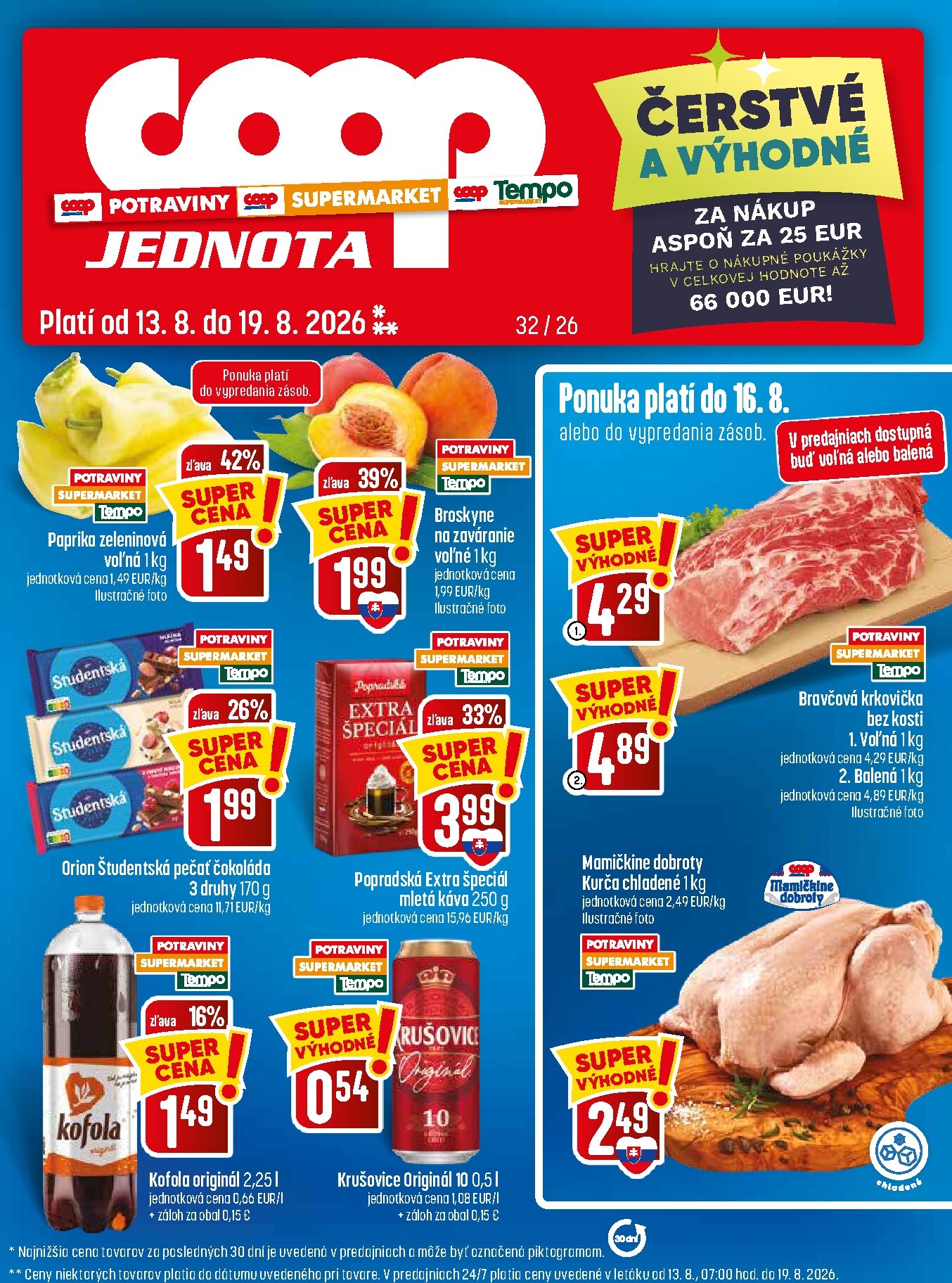 Nový COOP Jednota leták od štvrtka, 13.08.2026 do stredy, 19.08.2026