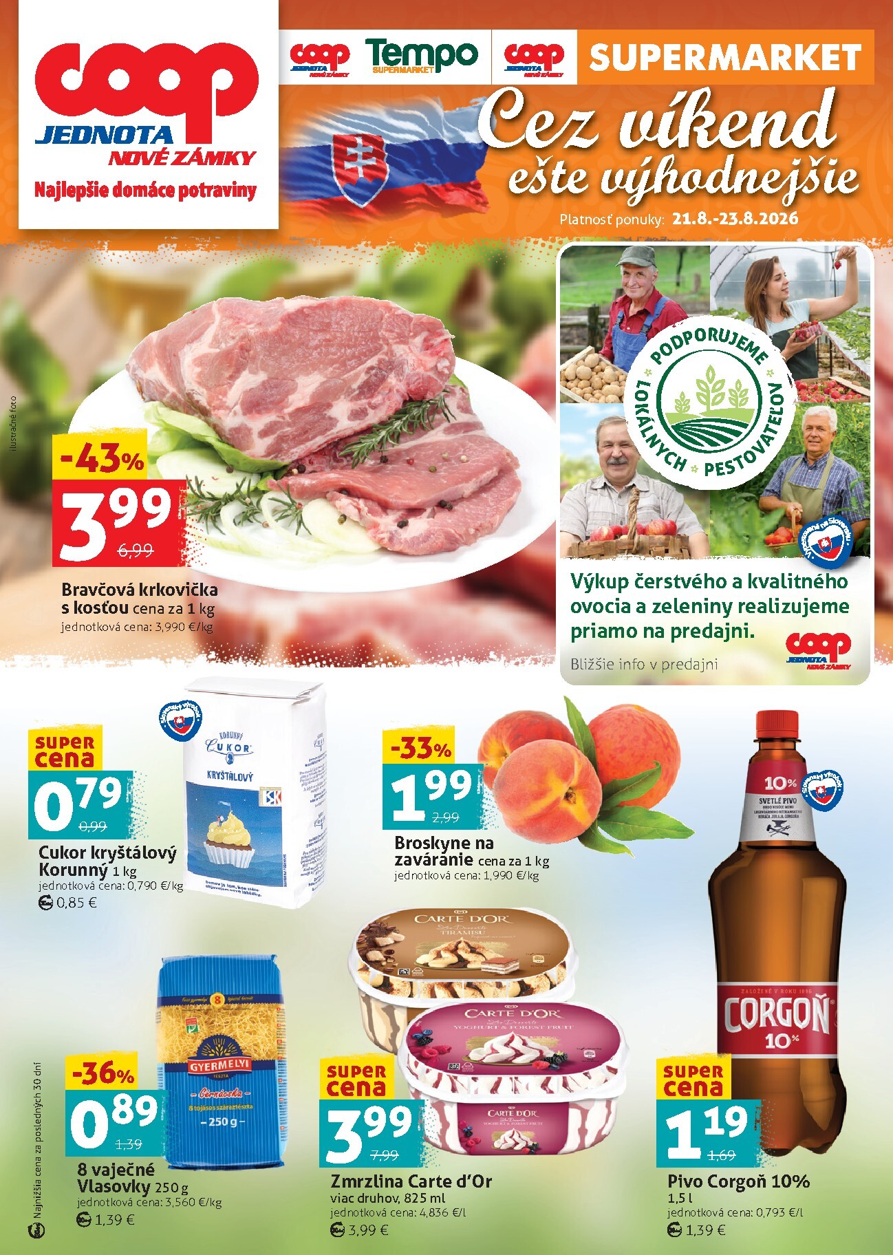 Nový COOP Jednota leták od piatku, 21.08.2026 do nedele, 23.08.2026