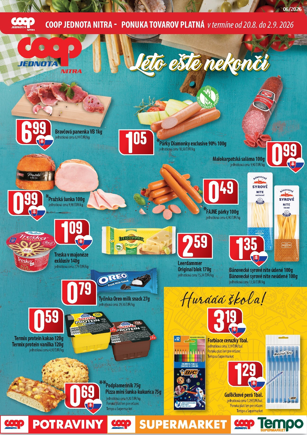 Nový COOP Jednota leták od štvrtka, 20.08.2026 do stredy, 02.09.2026