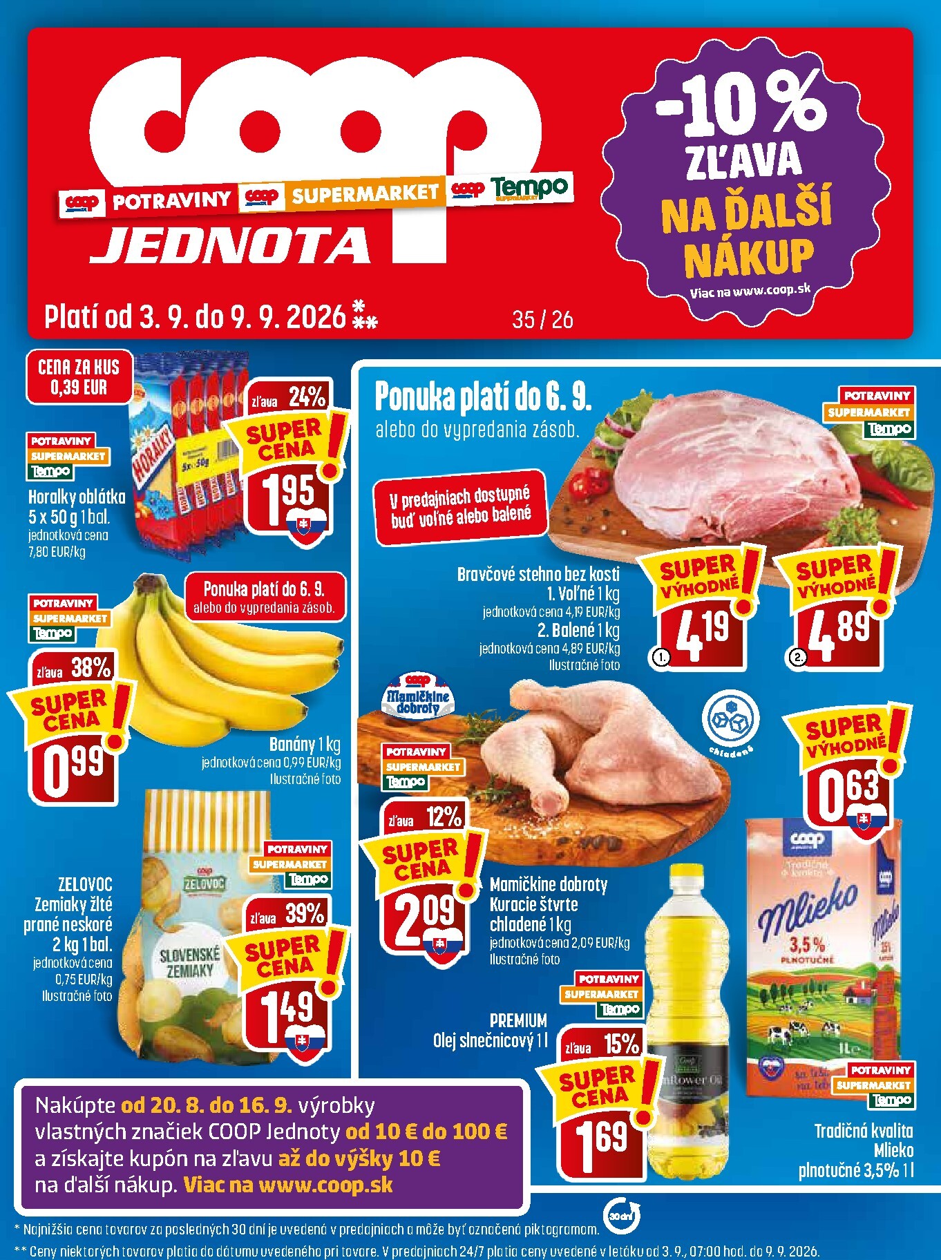 Nový COOP Jednota leták od štvrtka, 03.09.2026 do stredy, 09.09.2026