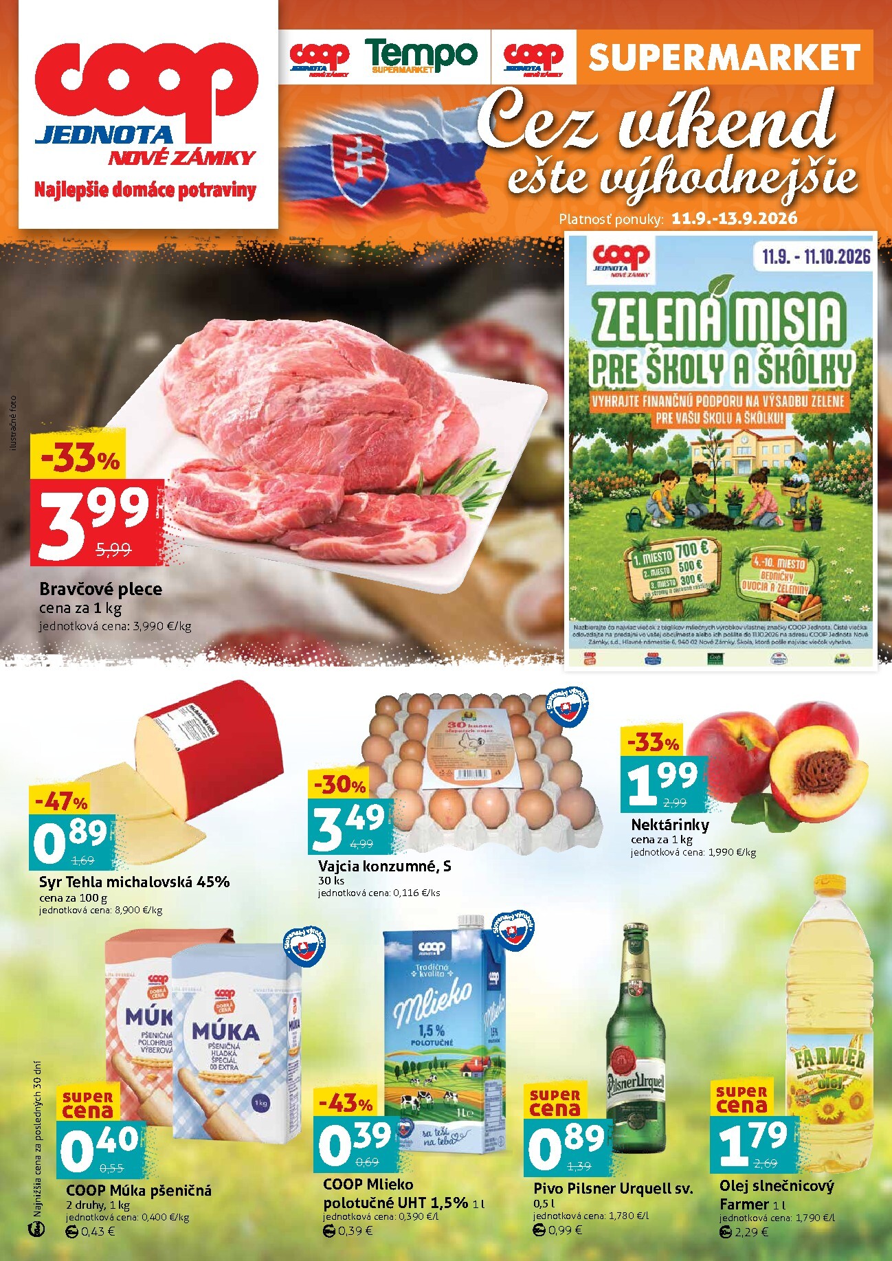 Nový COOP Jednota - Nové Zámky leták od piatku, 11.09.2026 do nedele, 13.09.2026