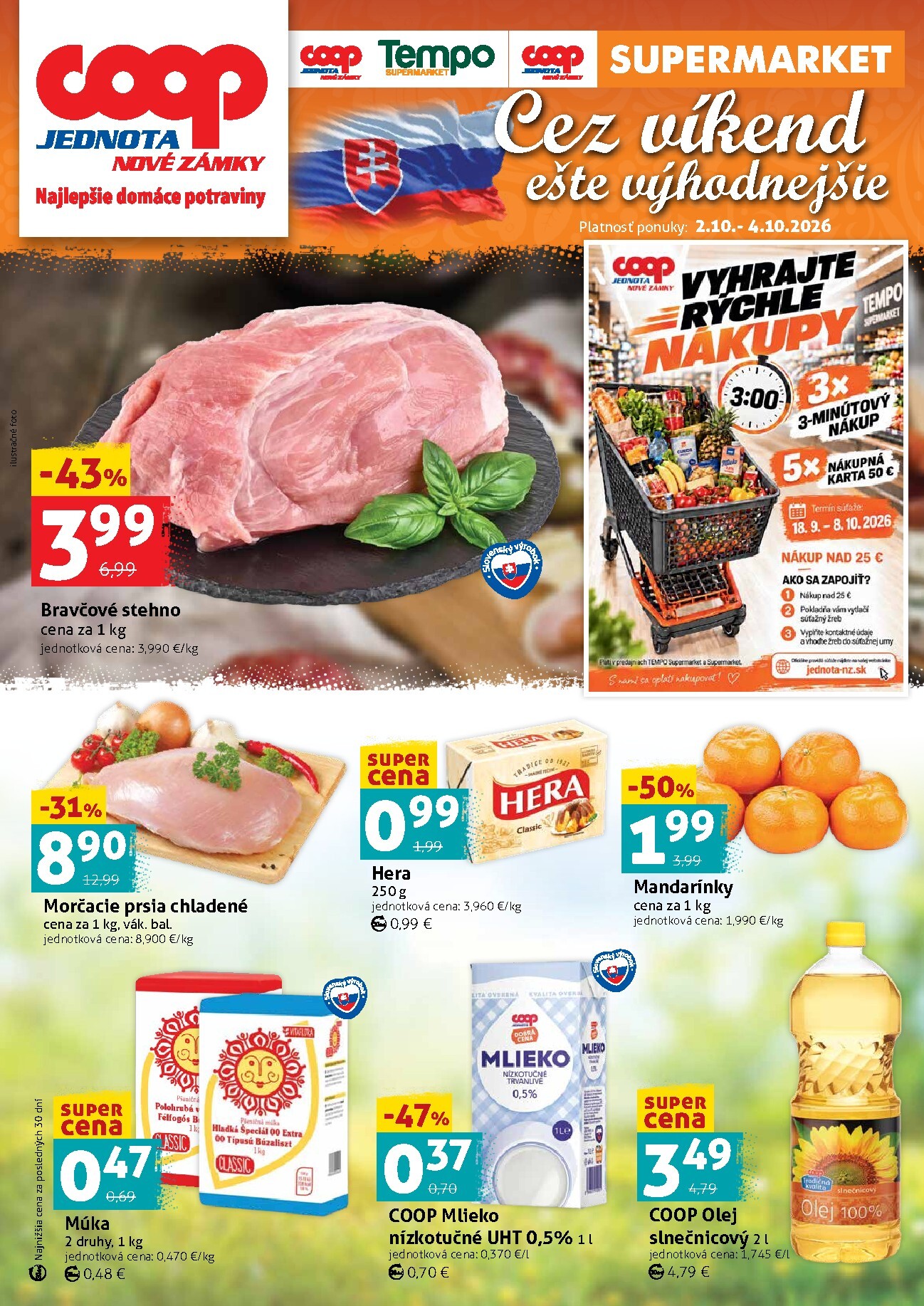 Nový COOP Jednota - Nové Zámky leták od piatku, 02.10.2026 do nedele, 04.10.2026