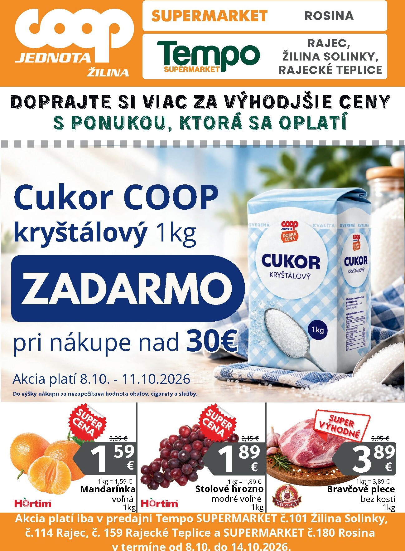 Aktuálny COOP Jednota - Žilina leták od štvrtka, 08.10.2026 do stredy, 14.10.2026