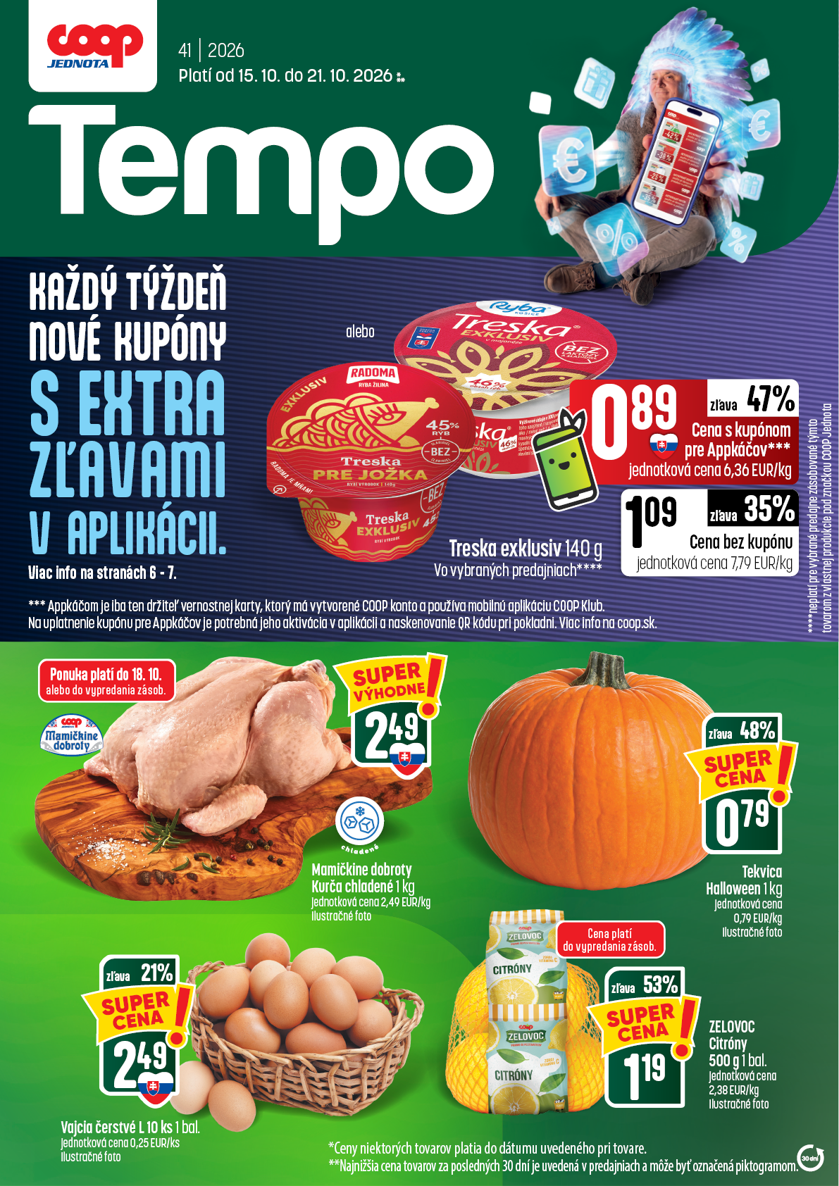 Nový COOP Jednota - Tempo leták od štvrtka, 15.10.2026 do stredy, 21.10.2026