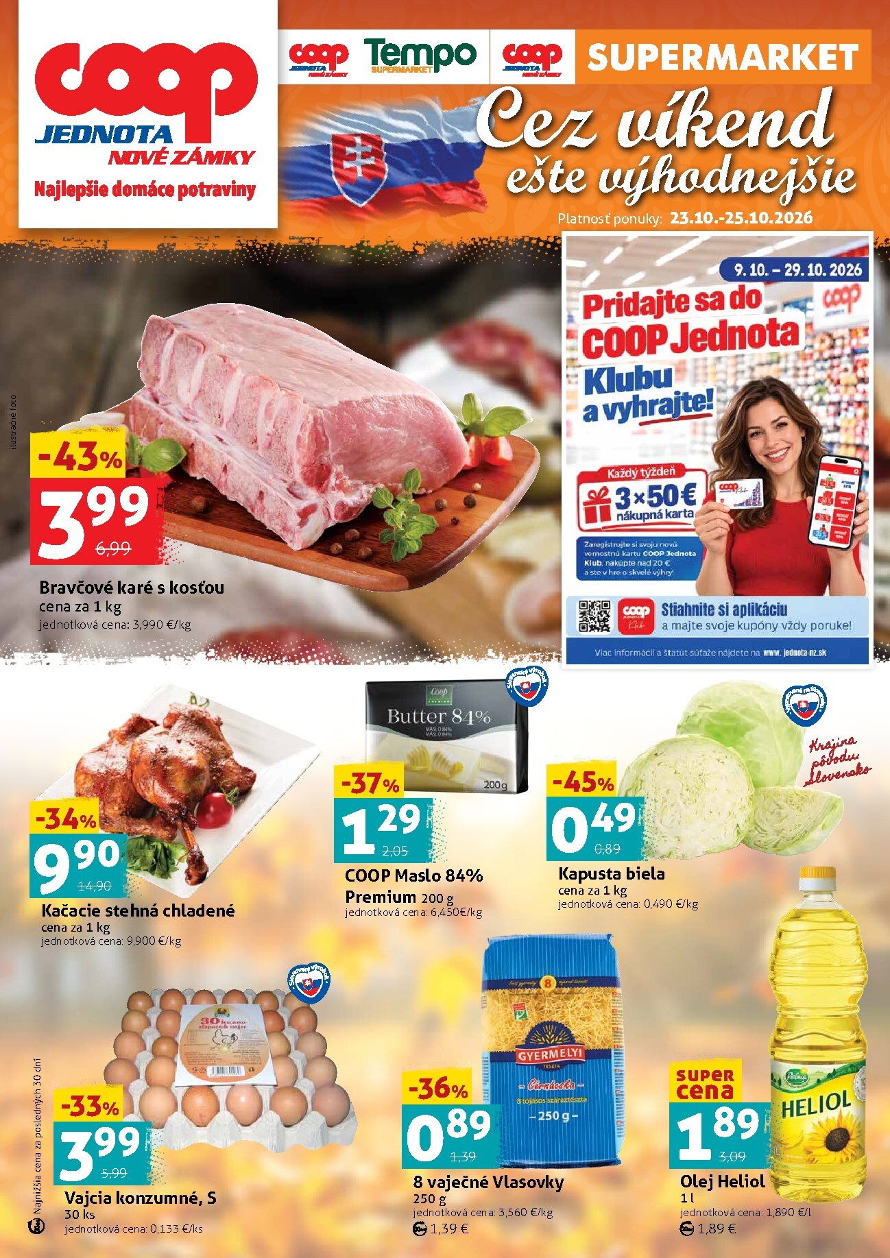 Nový COOP Jednota - Nové Zámky leták od piatku, 23.10.2026 do nedele, 25.10.2026