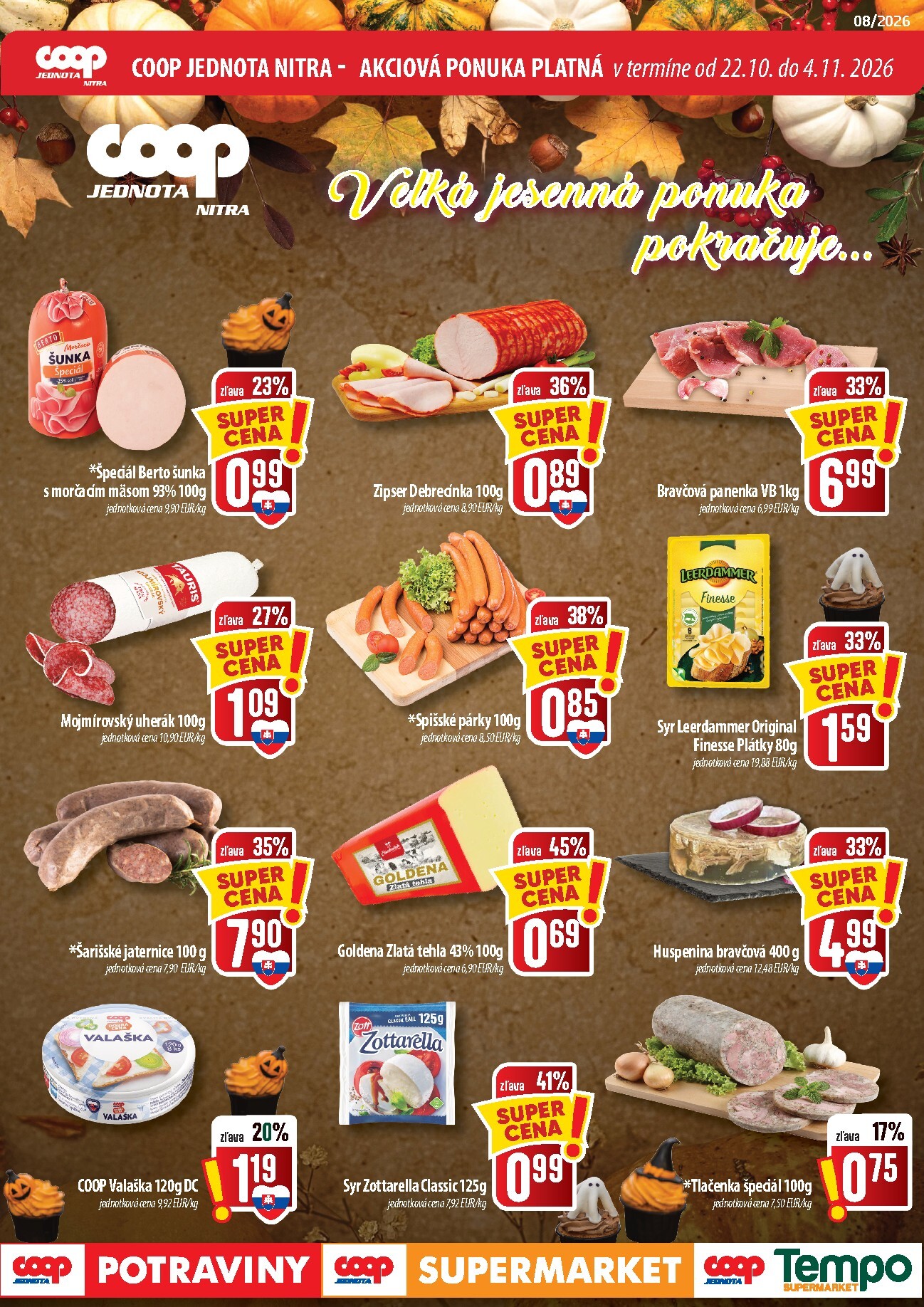 Nový COOP Jednota - Nitra leták od štvrtka, 22.10.2026 do stredy, 04.11.2026