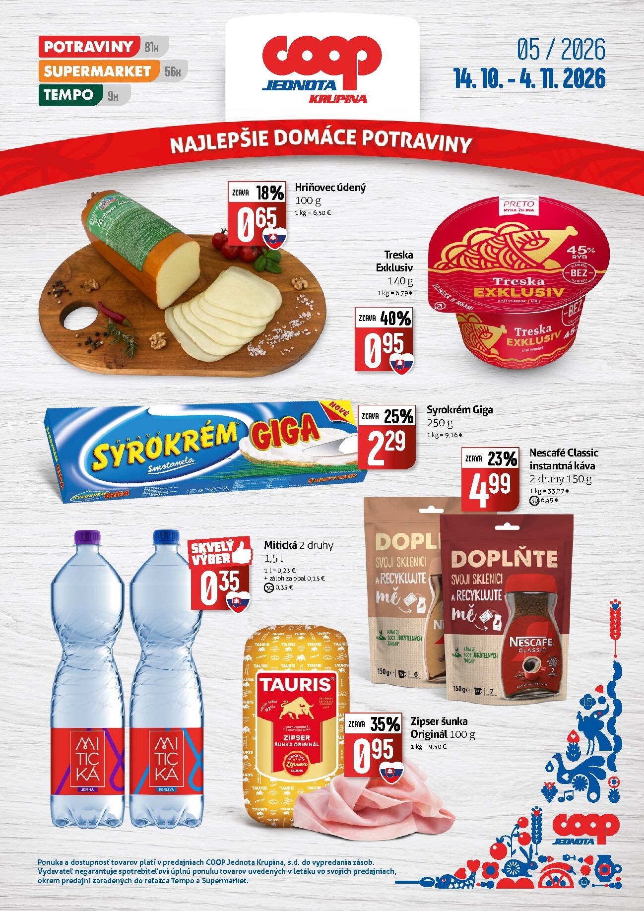 Aktuálny COOP Jednota - Krupina leták od stredy, 14.10.2026 do stredy, 04.11.2026