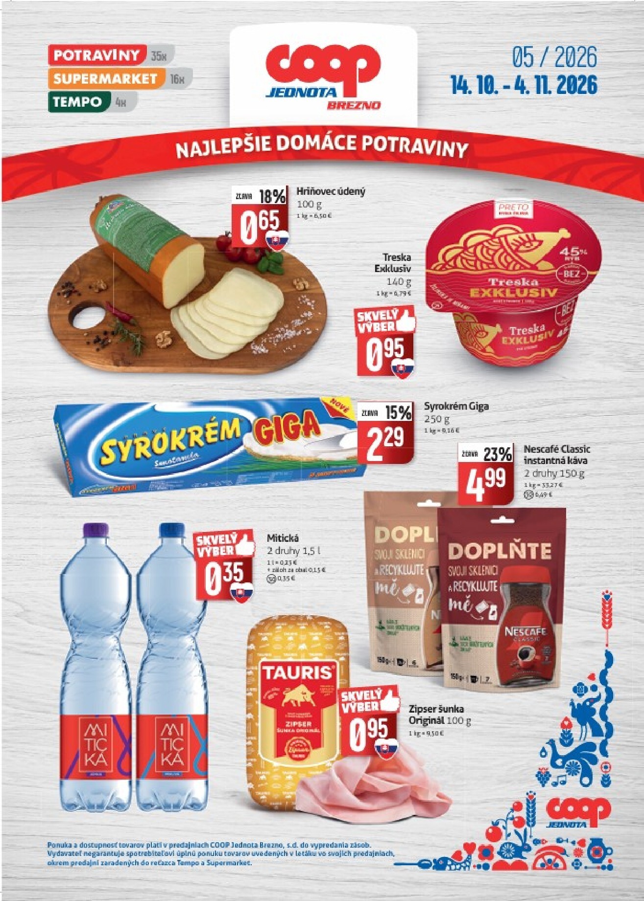 Aktuálny COOP Jednota - Brezno leták od stredy, 14.10.2026 do stredy, 04.11.2026