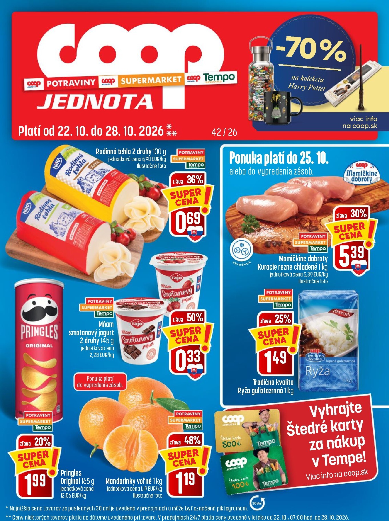 Nový COOP Jednota leták od štvrtka, 22.10.2026 do stredy, 28.10.2026