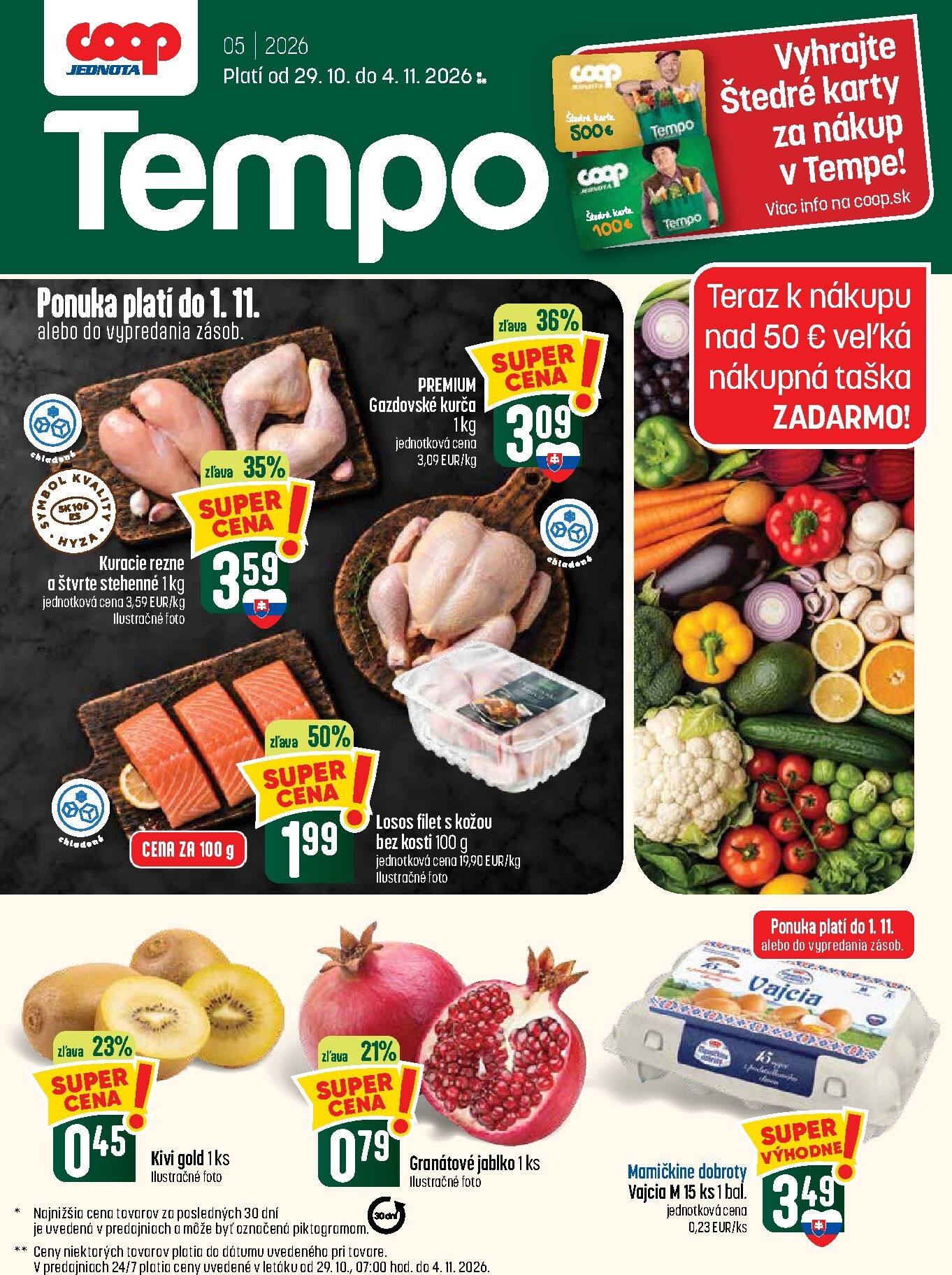 Nový COOP Jednota - Tempo leták od štvrtka, 29.10.2026 do stredy, 04.11.2026