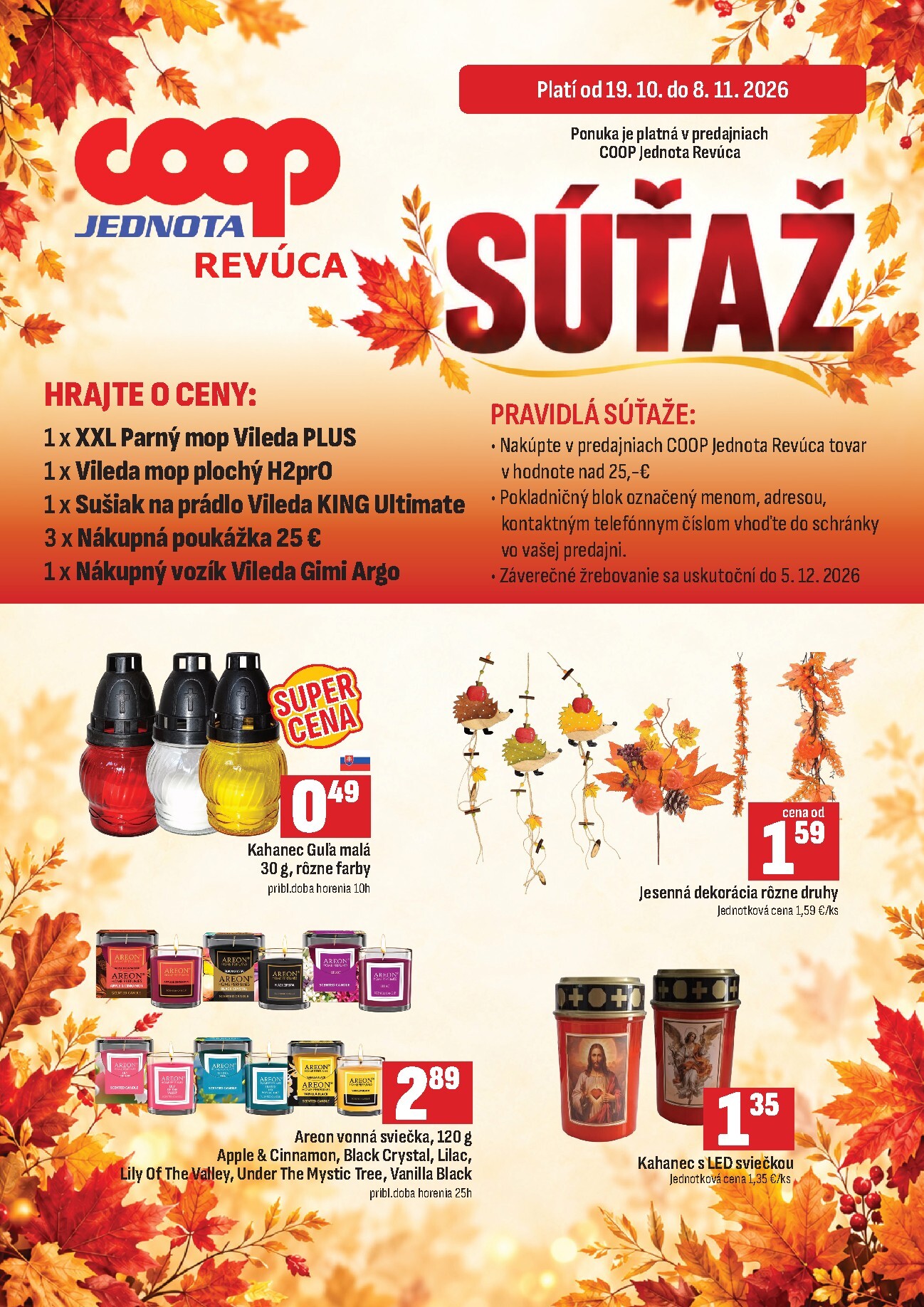 Aktuálny COOP Jednota - Revúca leták od pondelka, 19.10.2026 do nedele, 08.11.2026