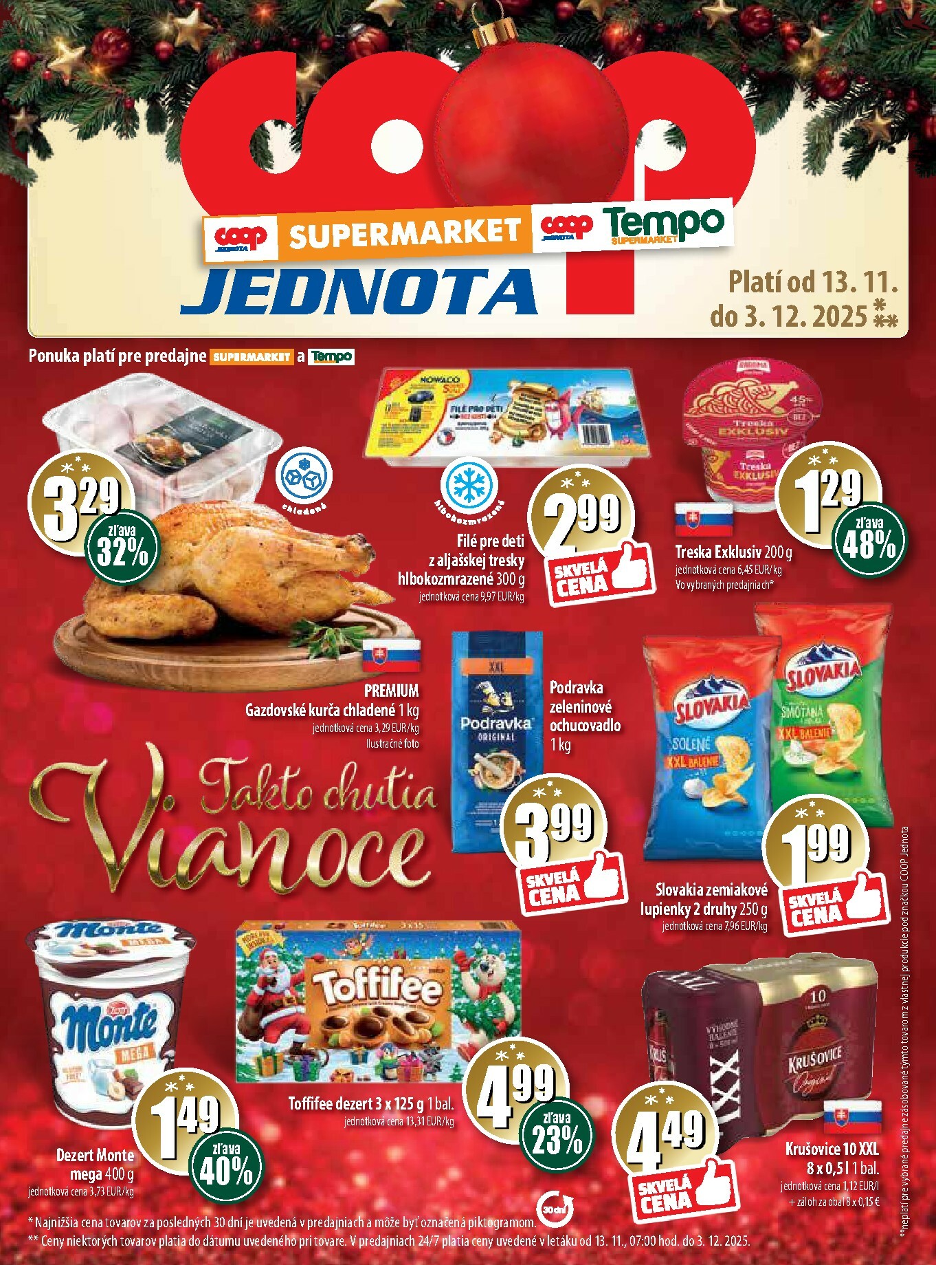 Fantastické zľavy v LIDL: Zemiakové halušky za 1,59 €, Kaufland: Bravčové stehno za 3,49 €, Tesco: Pomaranče za 1,19 €. Dnešný dátum: 13.11.2025, najnovšie akcie a zľavy!
