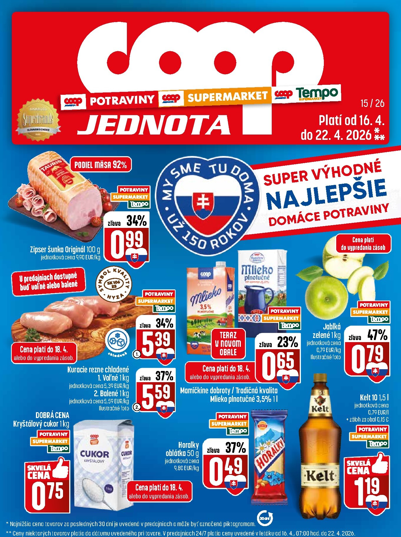 Nový leták COOP Jednota platný od štvrtka, 16.04.2026 do stredy, 22.04.2026