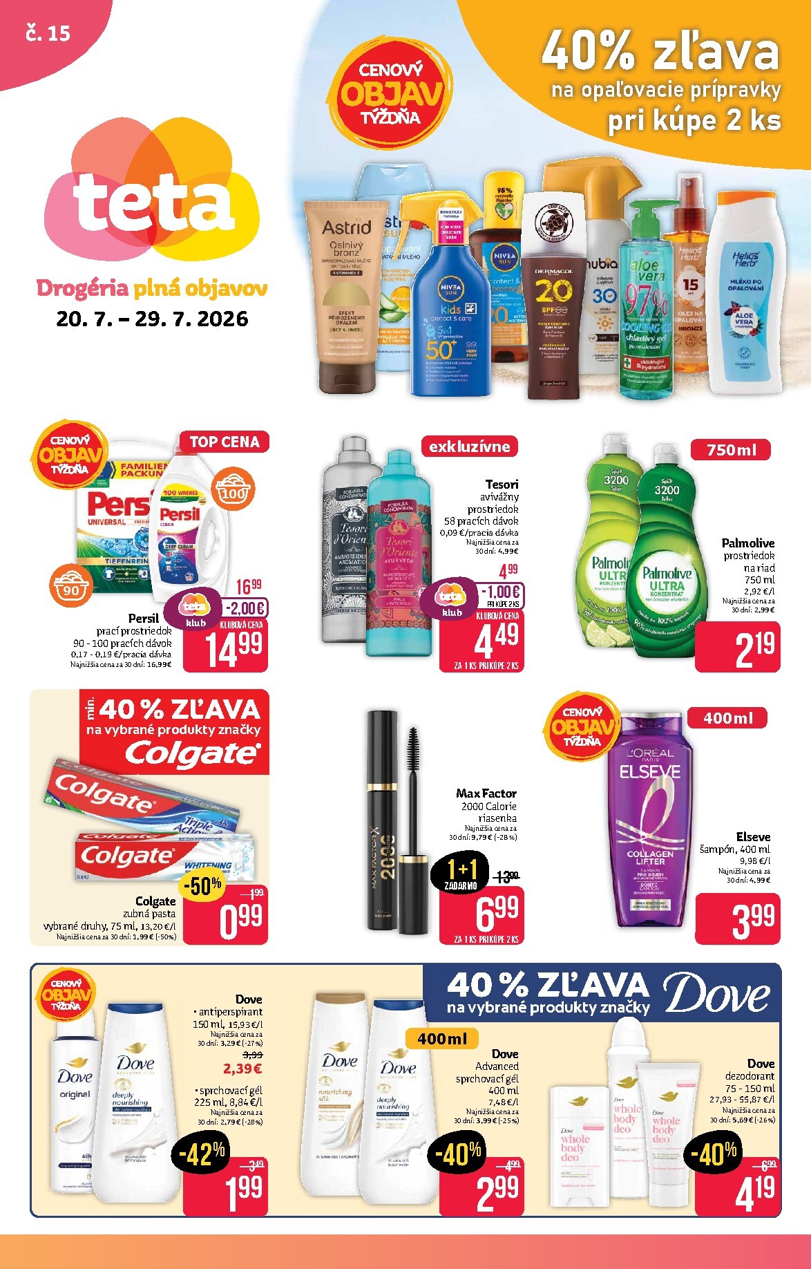 Nový Teta drogerie leták od pondelka, 20.07.2026 do stredy, 29.07.2026