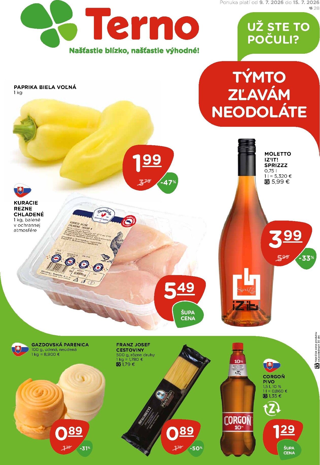 Nový Terno leták od štvrtka, 09.07.2026 do stredy, 15.07.2026