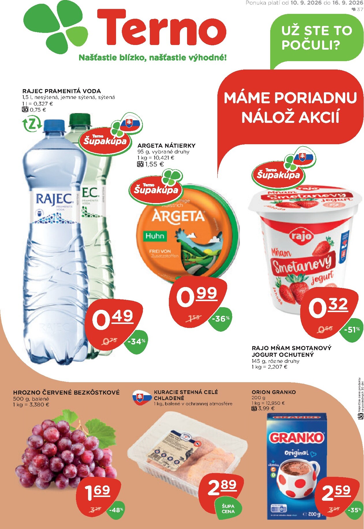 Nový Terno leták od štvrtka, 10.09.2026 do stredy, 16.09.2026