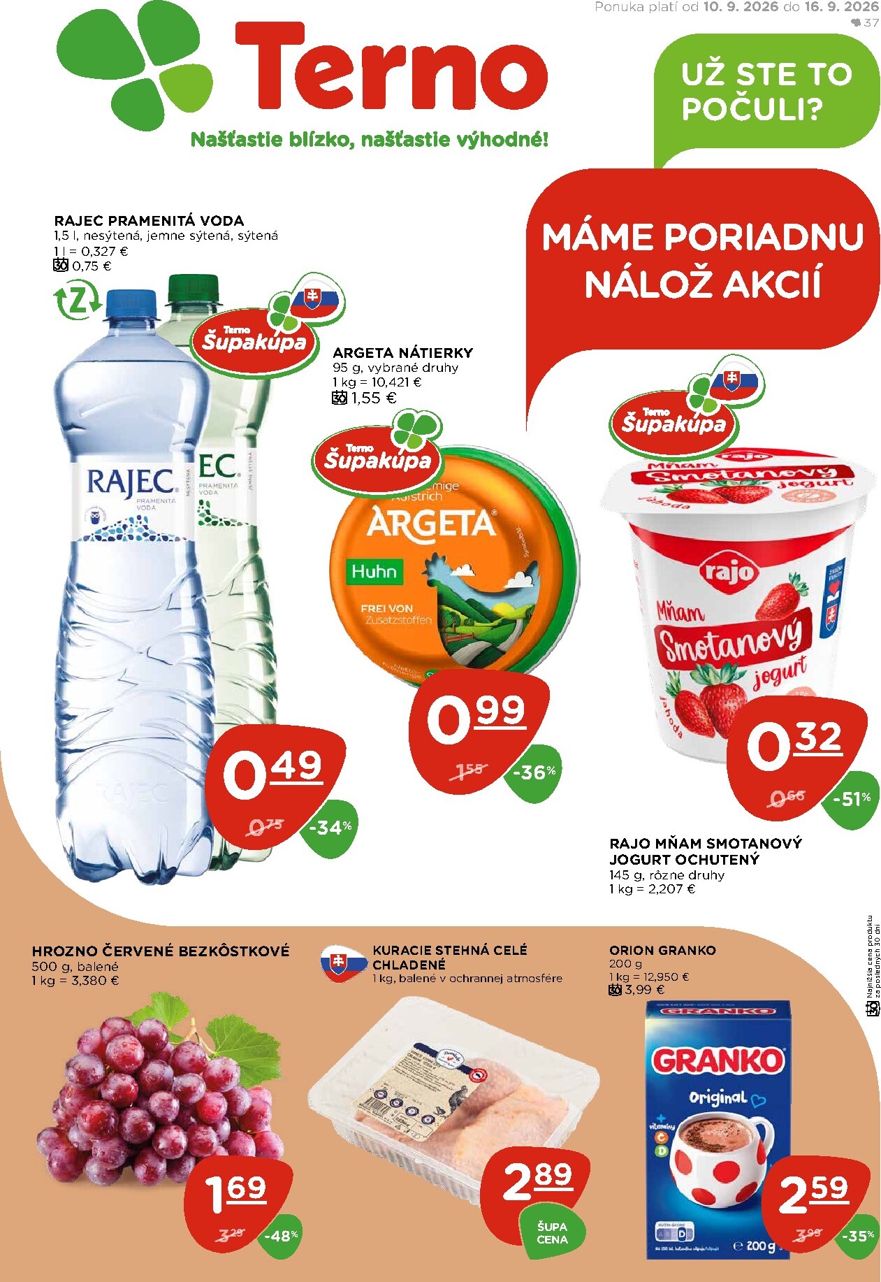 Aktuálny Terno leták od štvrtka, 10.09.2026 do stredy, 16.09.2026
