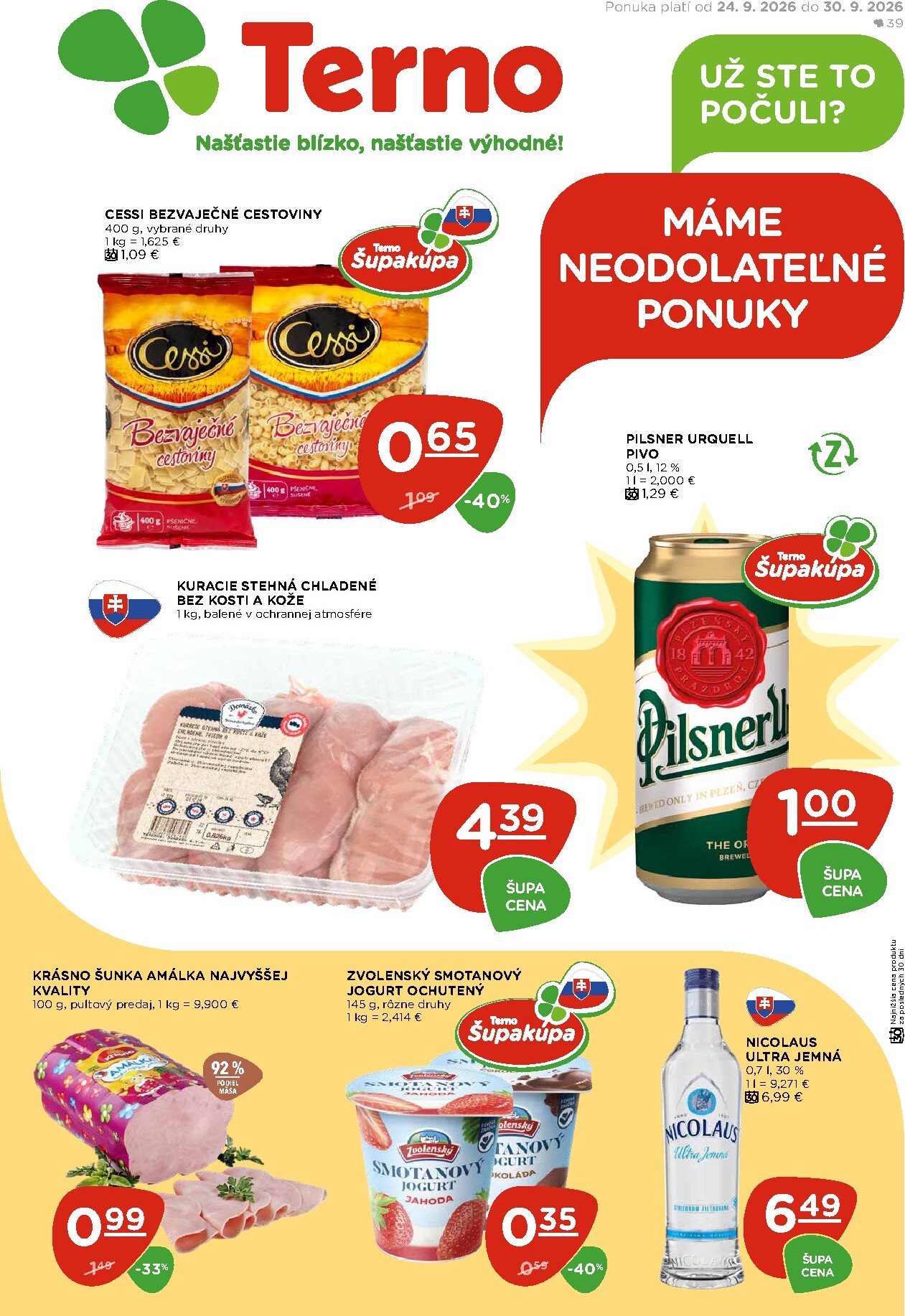 Nový Terno leták od štvrtka, 24.09.2026 do stredy, 30.09.2026