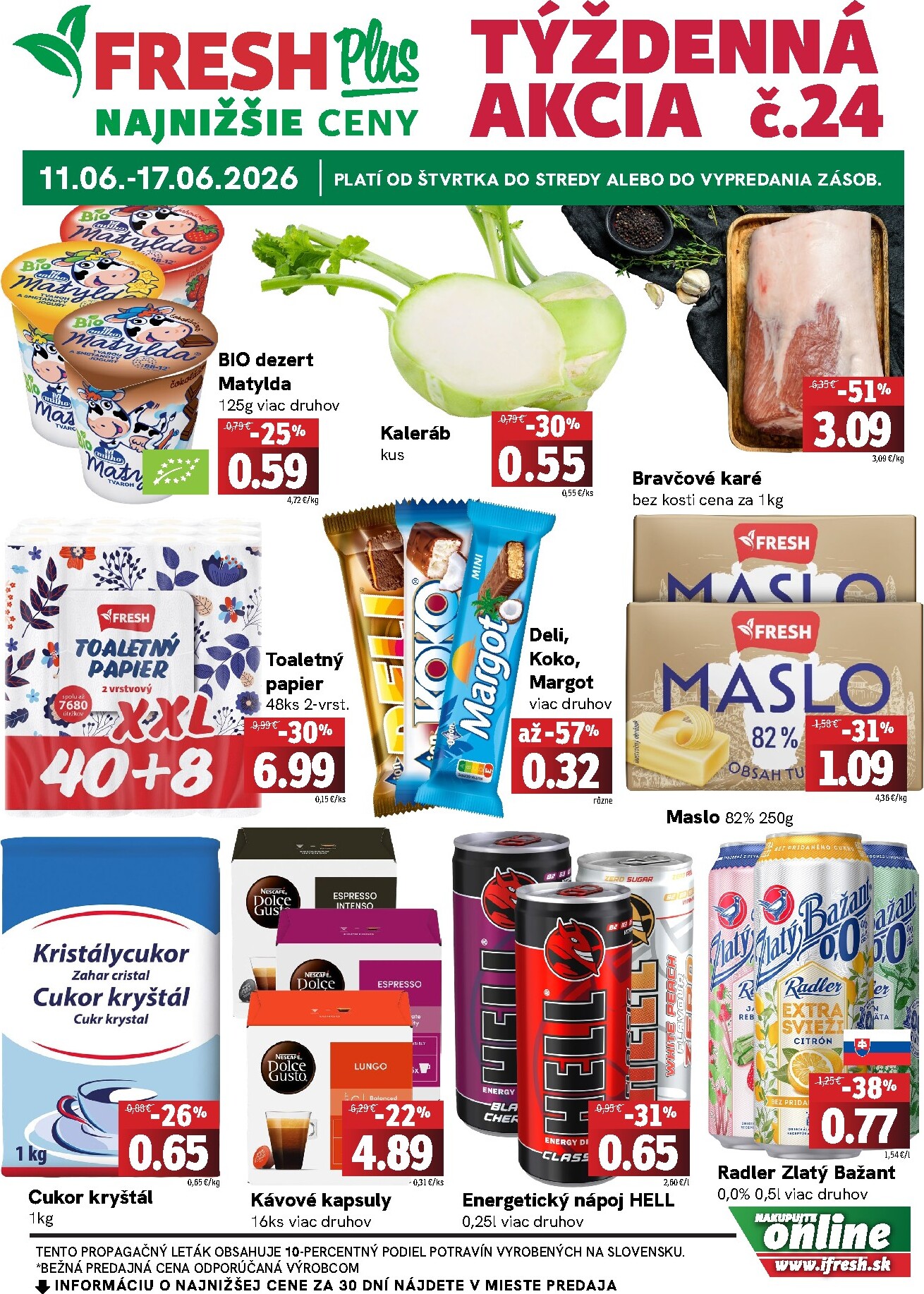 Nový Fresh Plus leták od štvrtka, 11.06.2026 do stredy, 17.06.2026