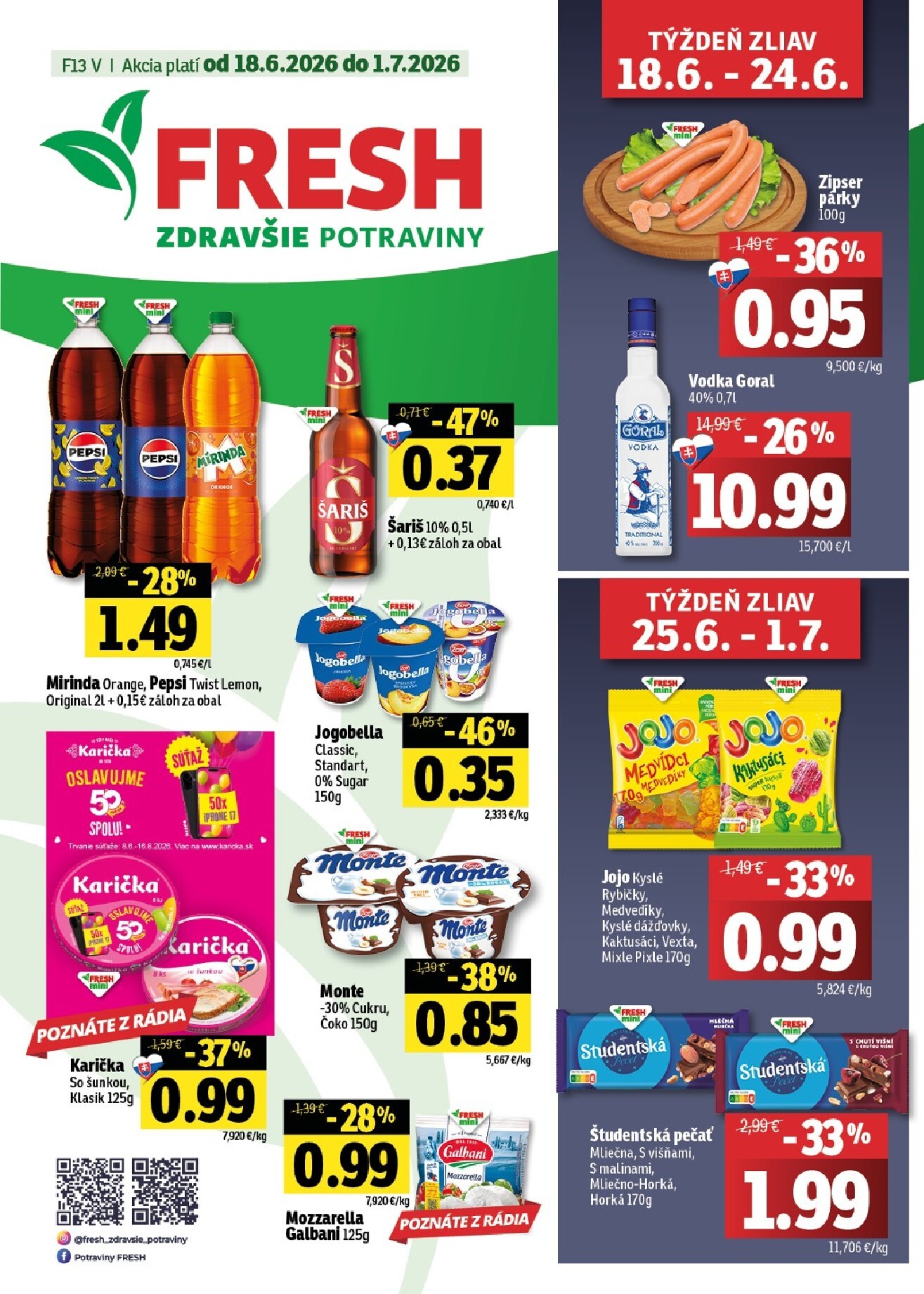 Nový Fresh - Východné Slovensko leták od štvrtka, 18.06.2026 do stredy, 01.07.2026
