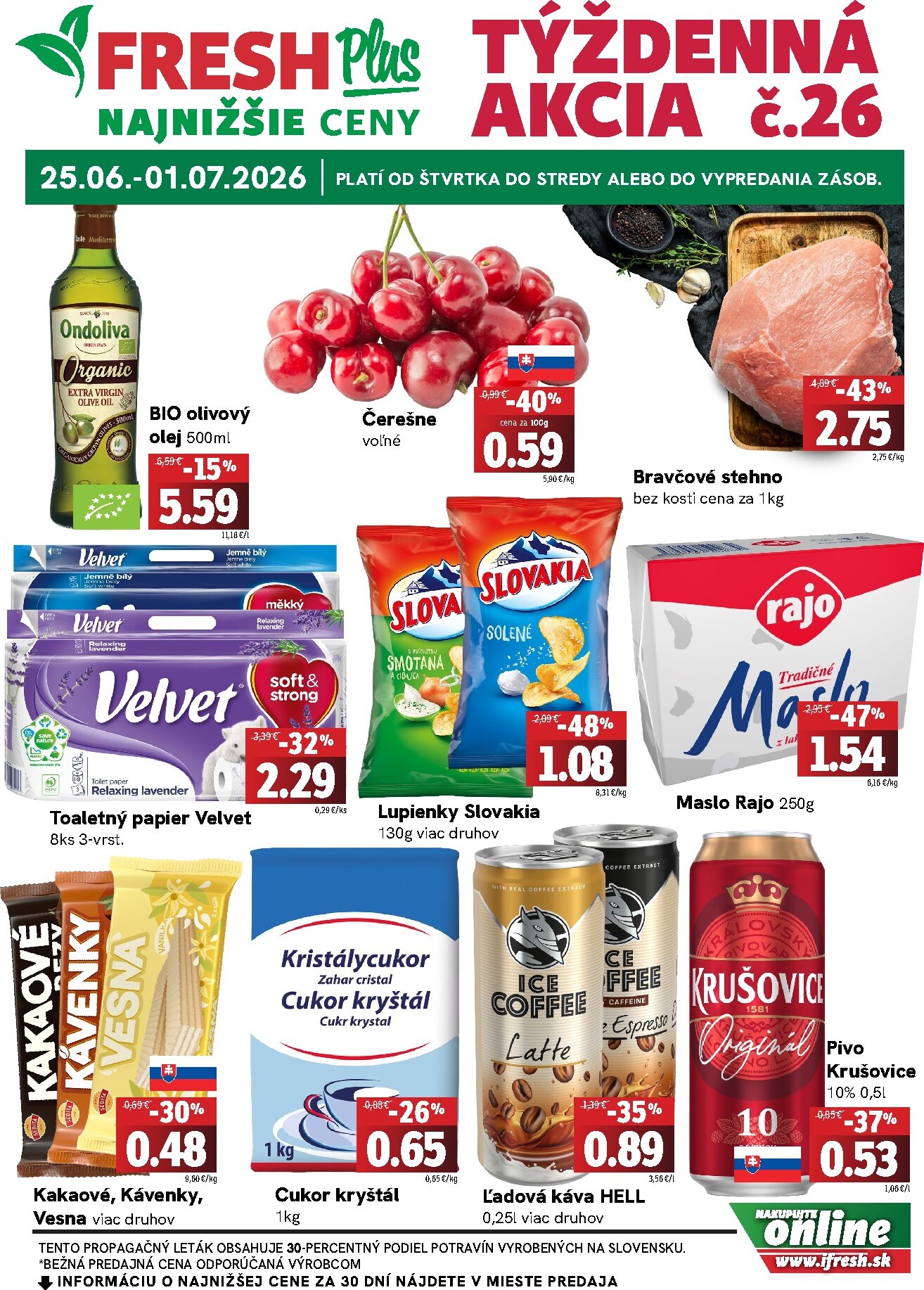 Nový Fresh leták od štvrtka, 25.06.2026 do stredy, 01.07.2026