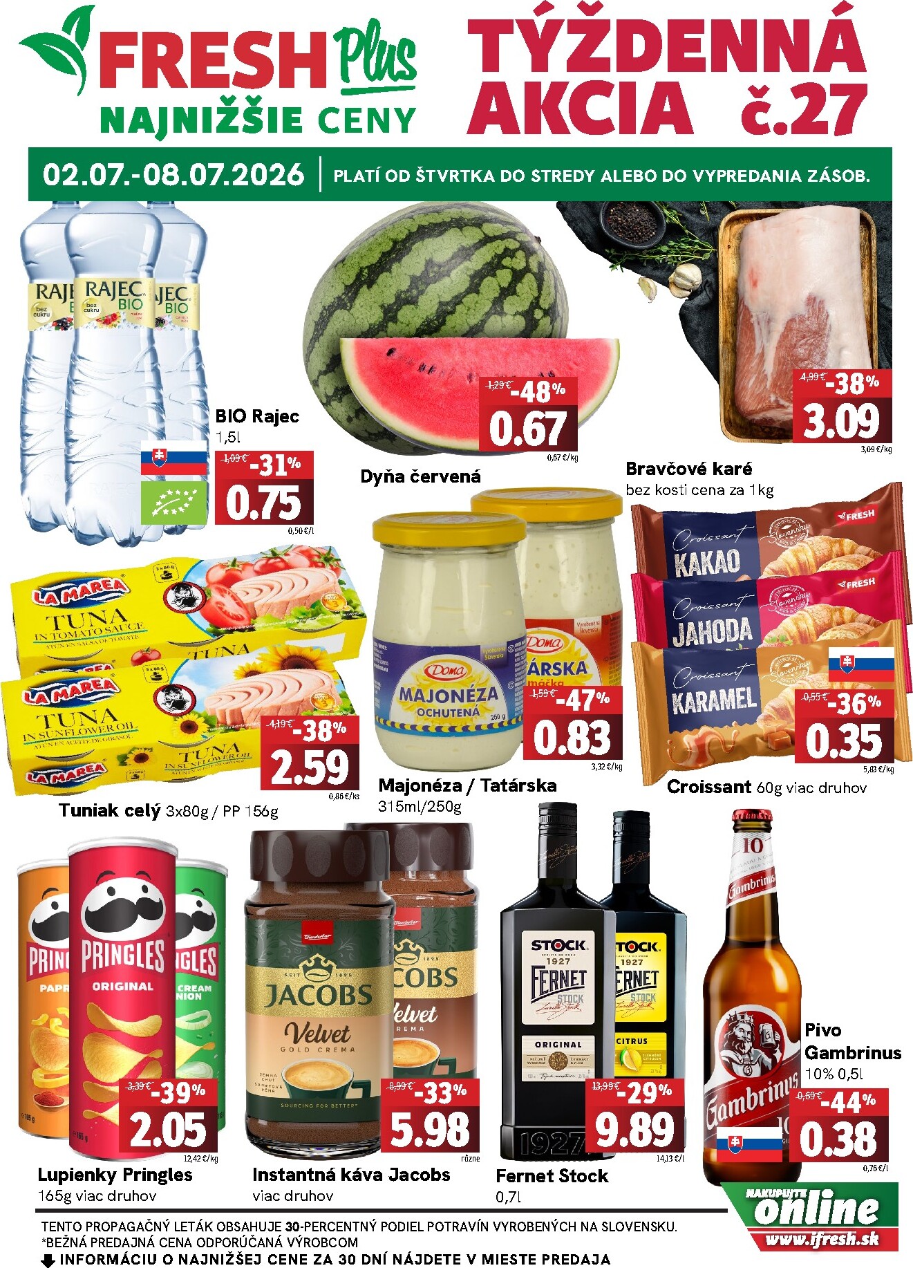 Nový Fresh - Plus leták od štvrtka, 02.07.2026 do stredy, 08.07.2026