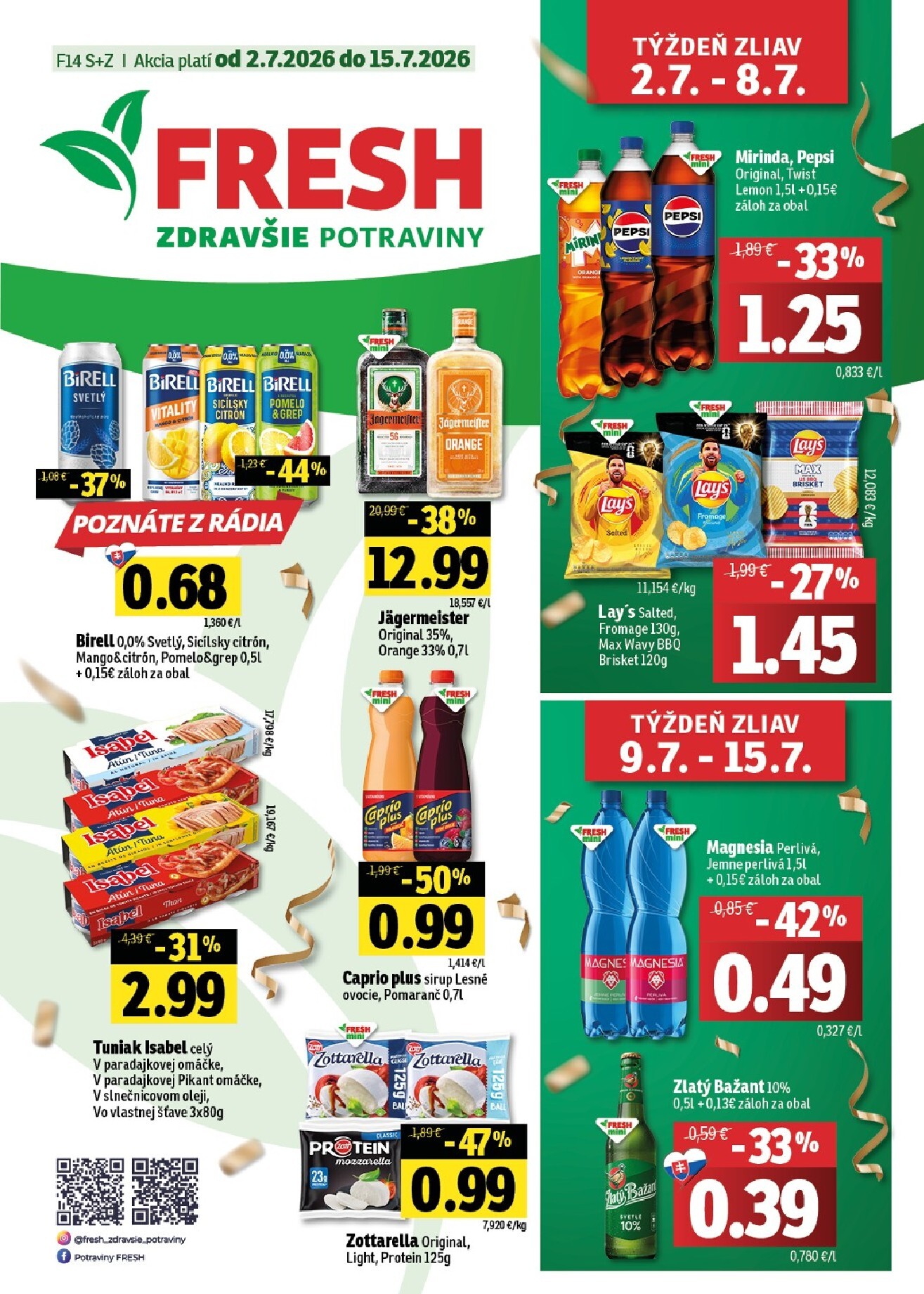 Nový Fresh - Stredné a západné Slovensko leták od štvrtka, 02.07.2026 do stredy, 15.07.2026