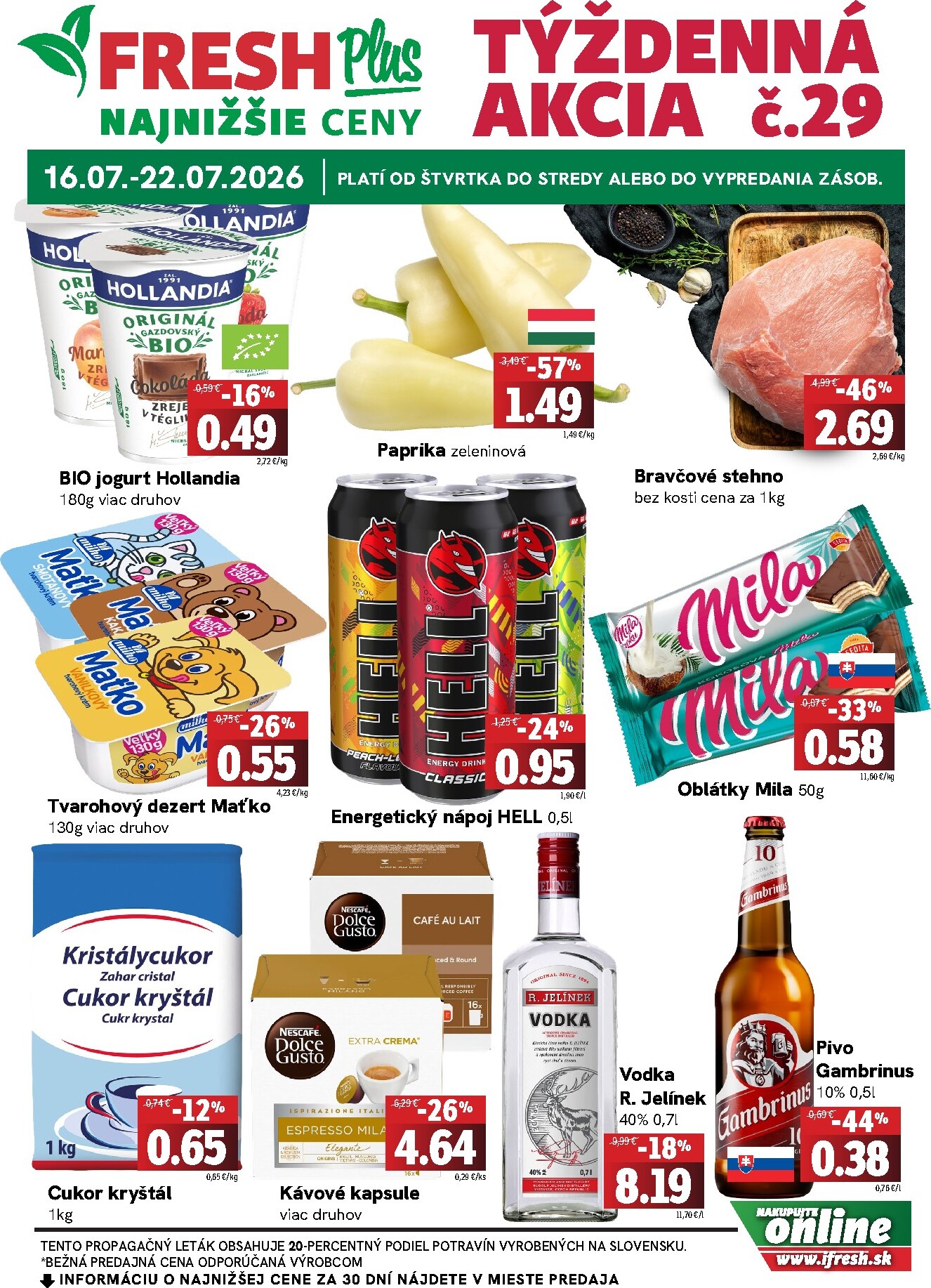 Nový Fresh leták od štvrtka, 16.07.2026 do stredy, 22.07.2026
