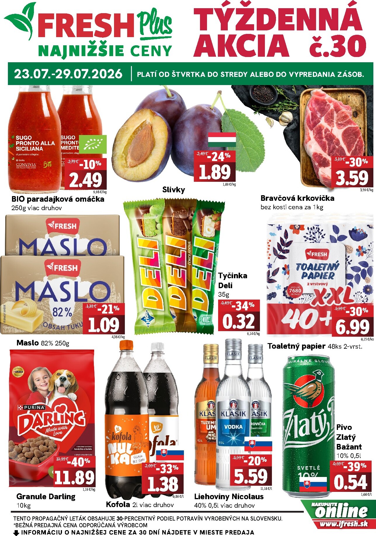 Aktuálny Fresh leták od štvrtka, 23.07.2026 do stredy, 29.07.2026