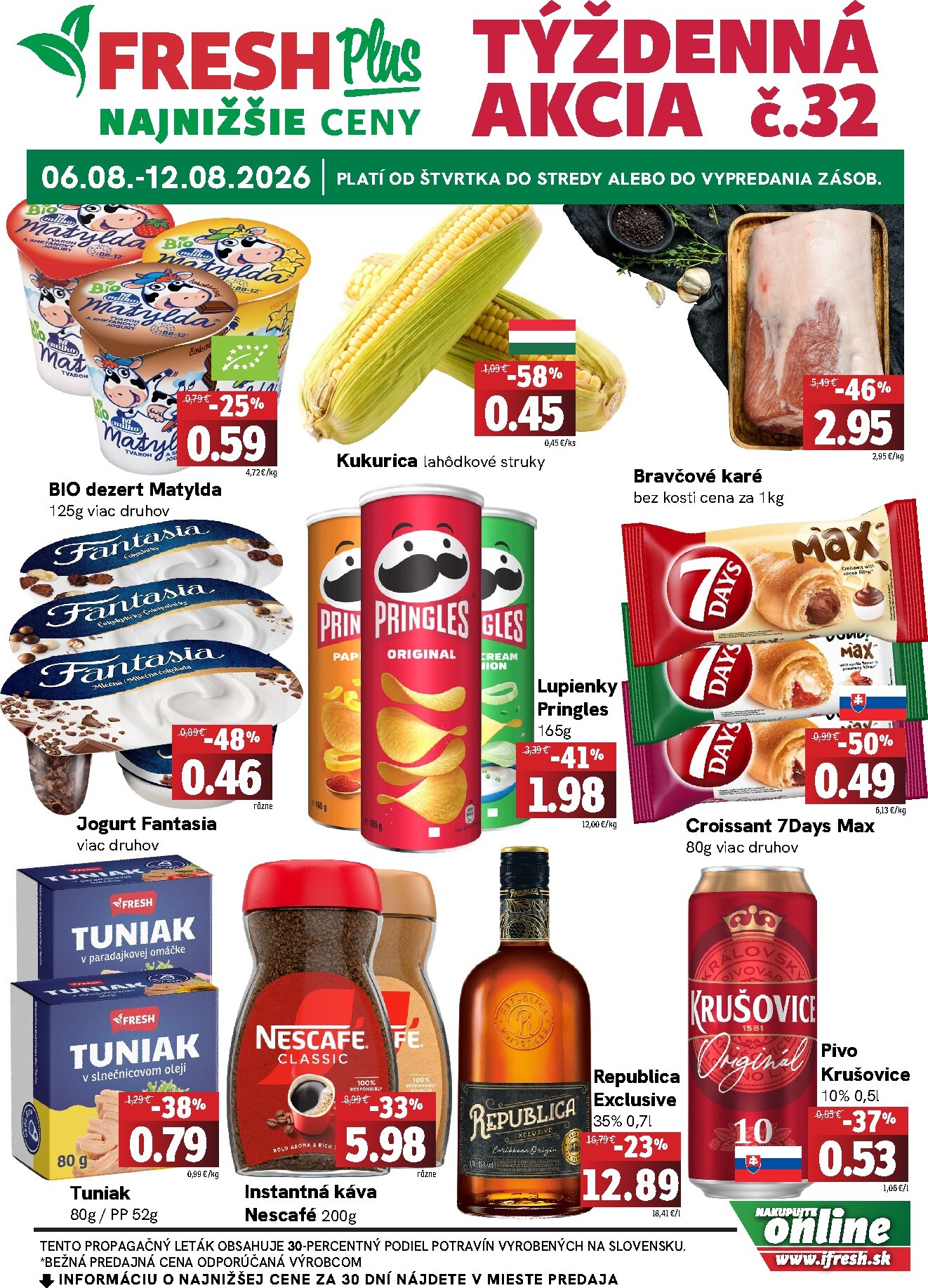 Aktuálny Fresh Plus leták od štvrtka, 06.08.2026 do stredy, 12.08.2026