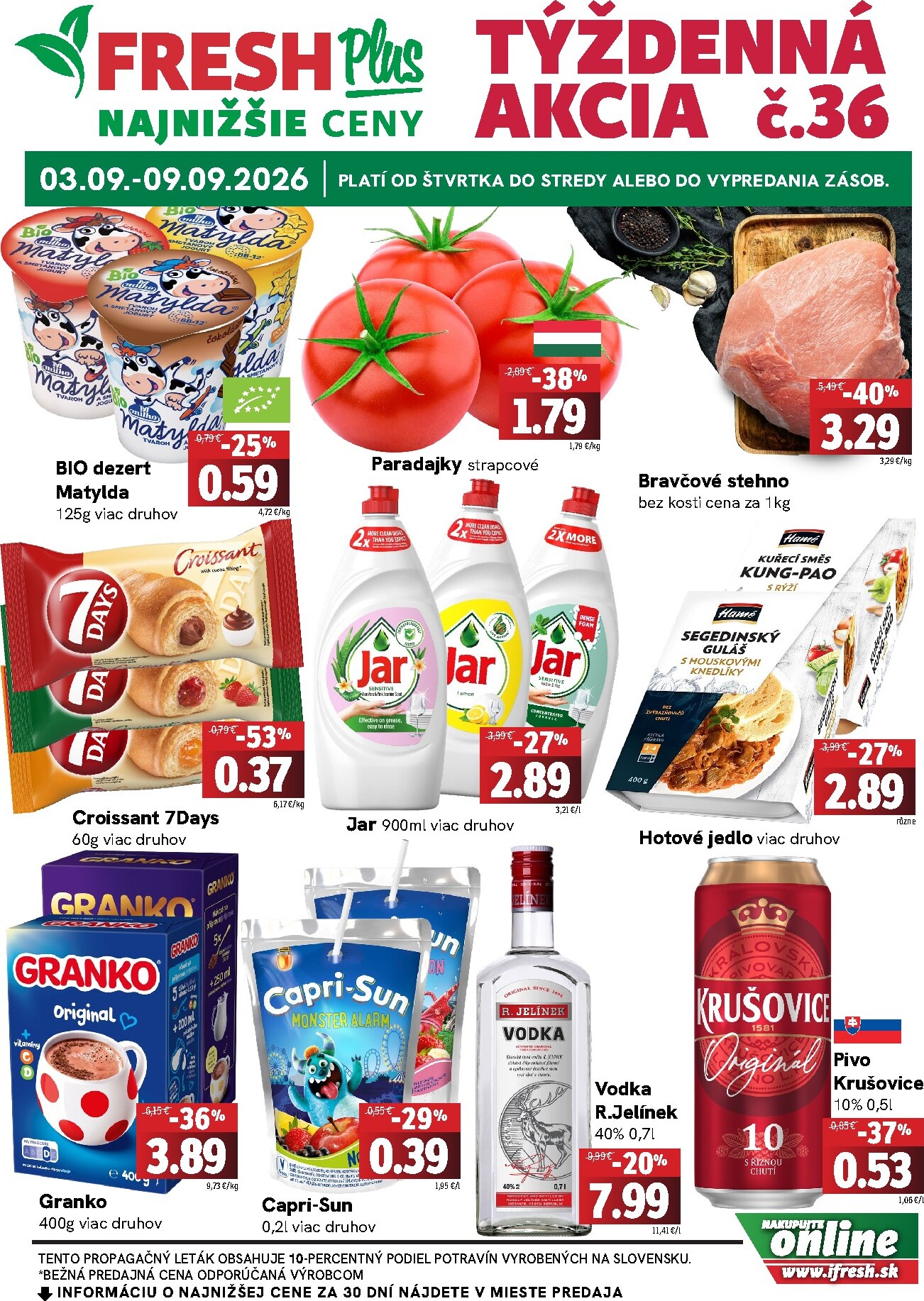 Nový Fresh - Plus leták od štvrtka, 03.09.2026 do stredy, 09.09.2026