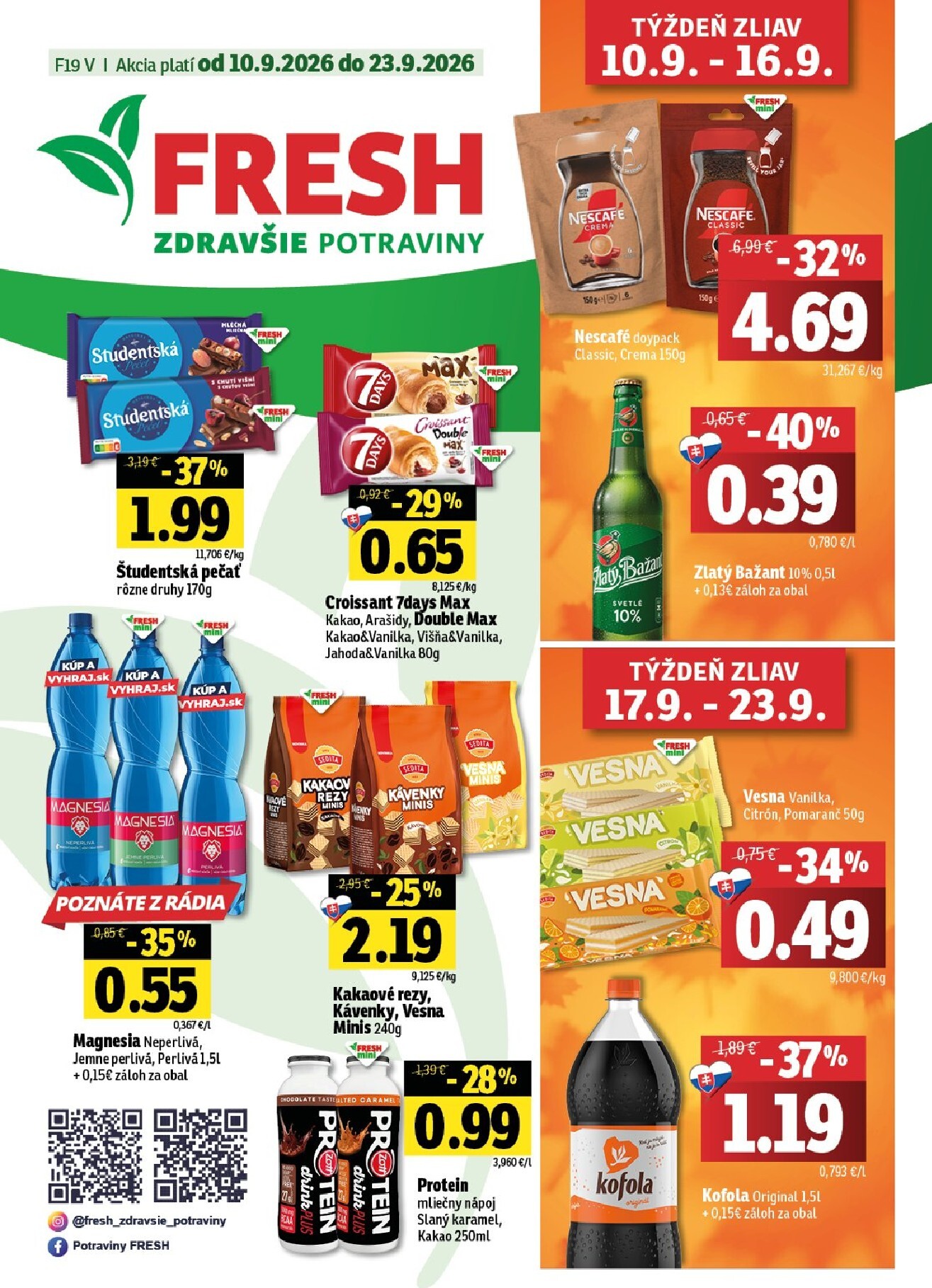 Nový Fresh - Východné Slovensko leták od štvrtka, 10.09.2026 do stredy, 23.09.2026