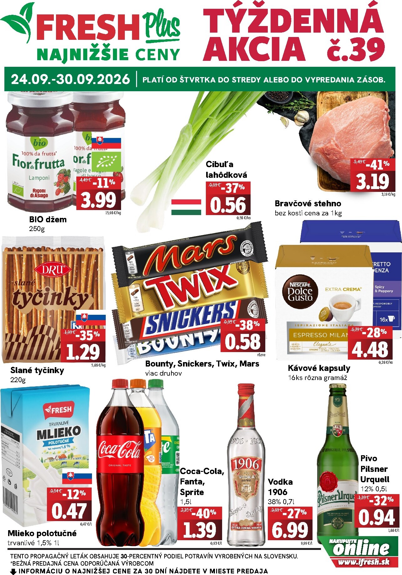 Nový Fresh Plus leták od štvrtka, 24.09.2026 do stredy, 30.09.2026