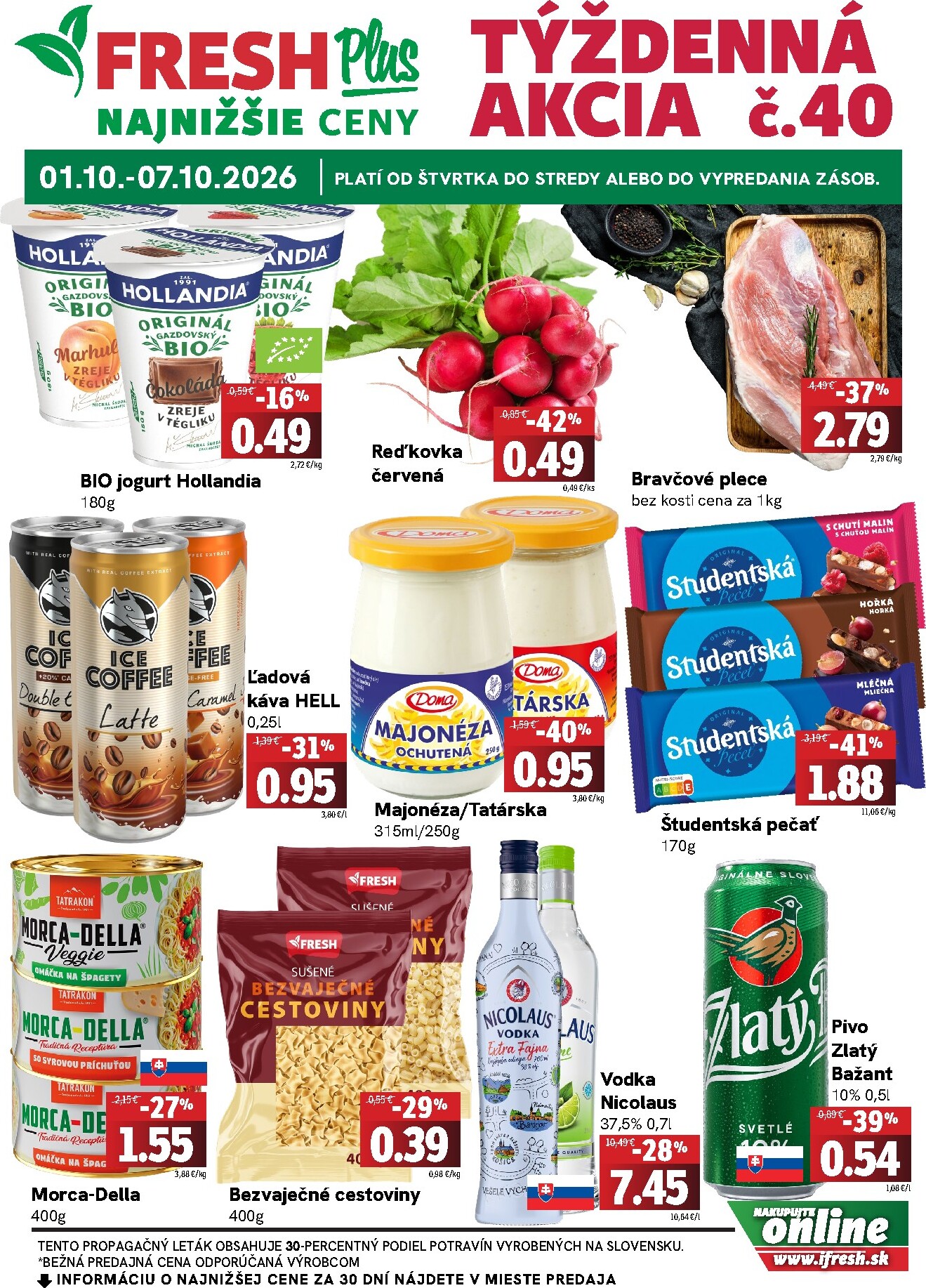 Nový Fresh Plus leták od štvrtka, 01.10.2026 do stredy, 07.10.2026
